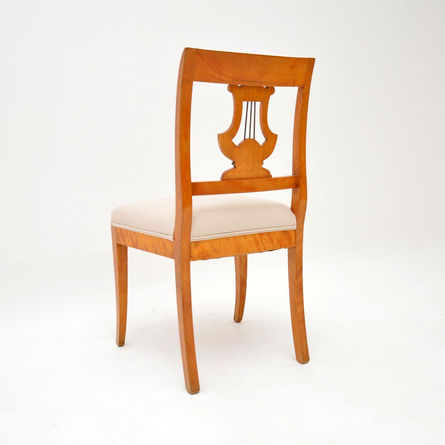 Set of 6 Antique Swedish Biedermeier Satin Birch Dining Chairs 4