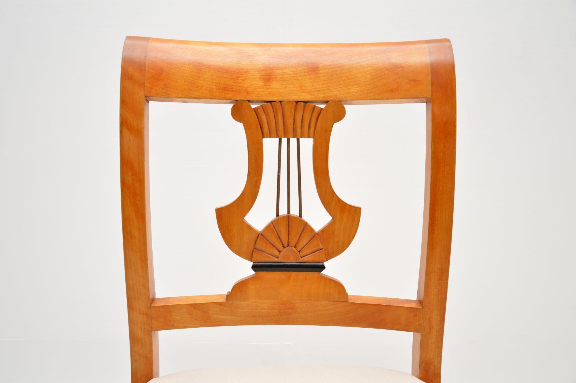 Set of 6 Antique Swedish Biedermeier Satin Birch Dining Chairs 5