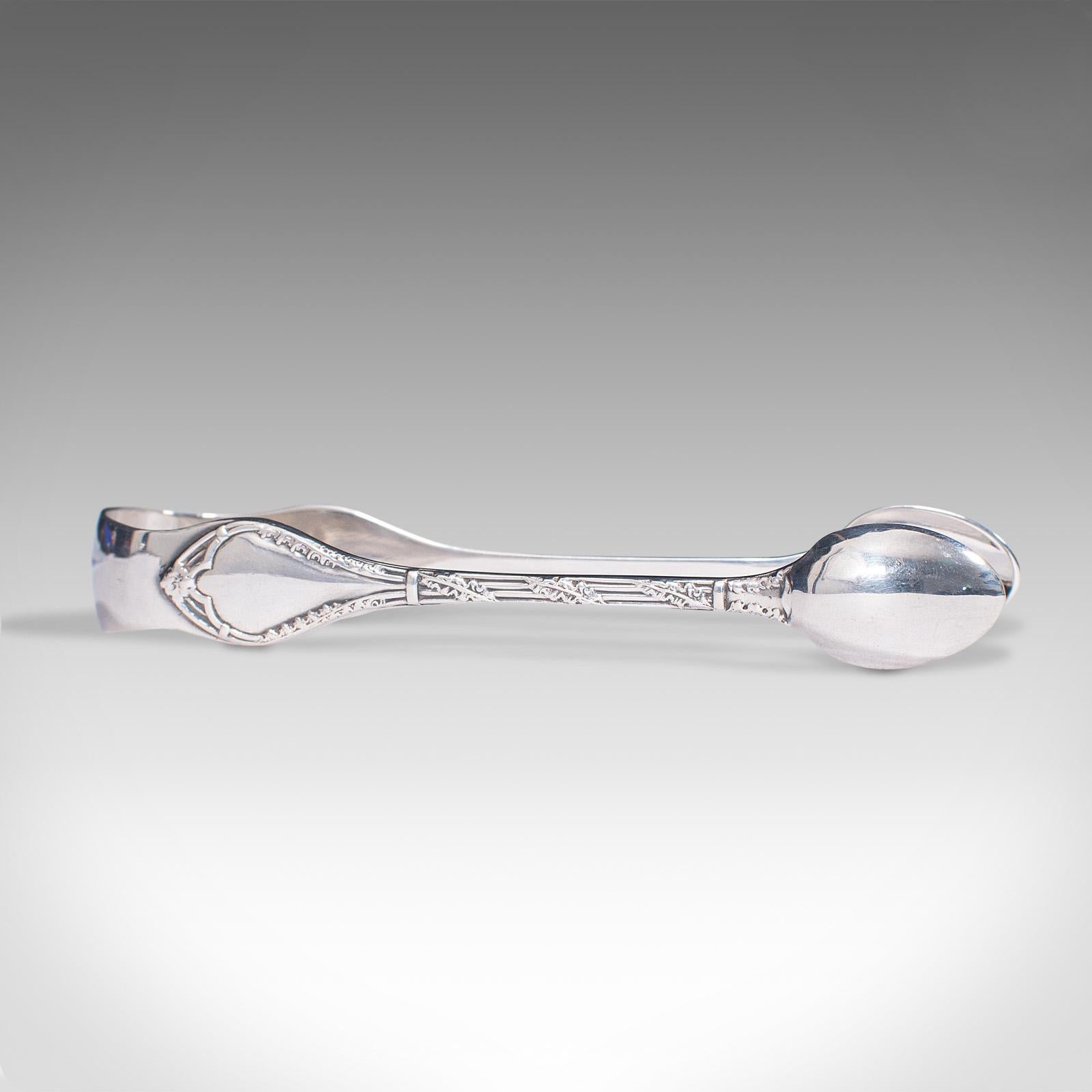 Set of 6, Antique Tea Spoons, English, Silver, Hallmark, London, Victorian, 1900 For Sale 2