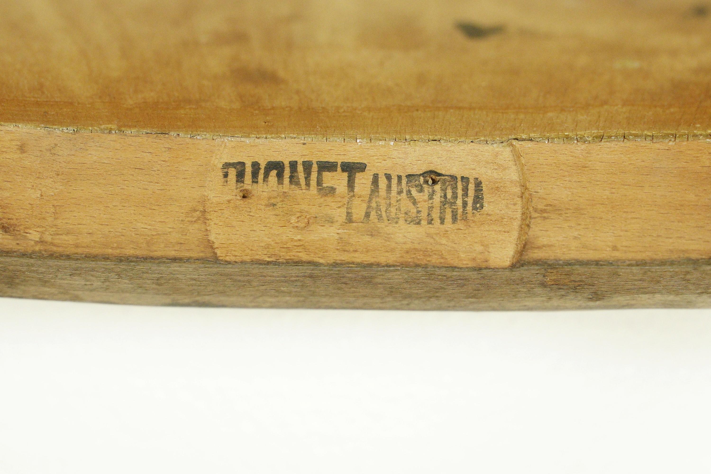 Satz von 6 antiken Bistrostühlen aus gebogenem Thonet-Holz mit Muster im Angebot 10