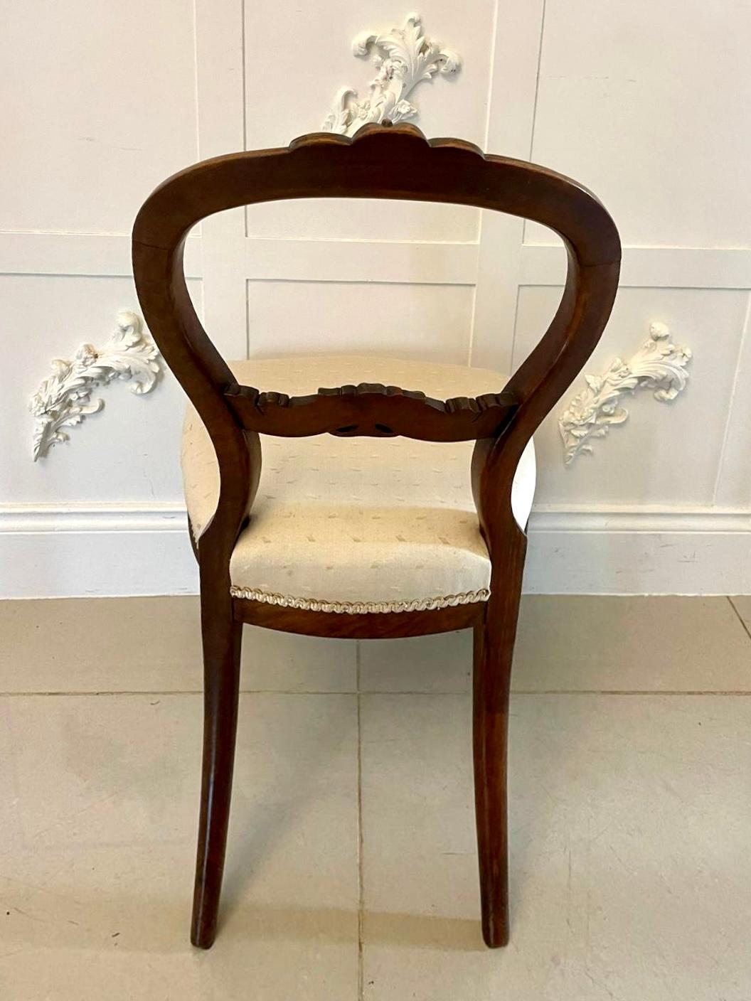Set of 6 Antique Victorian Quality Carved Walnut Dining Chairs  In Good Condition For Sale In Suffolk, GB