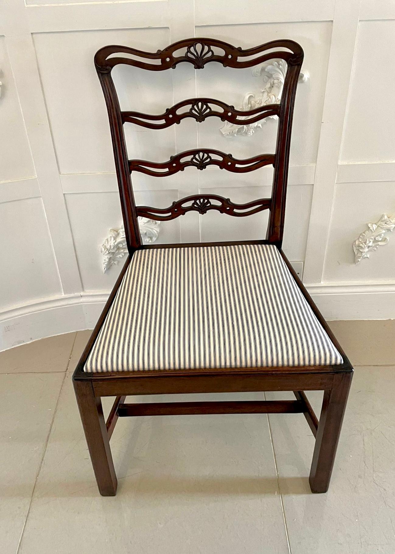 Set of 6 Antique Victorian Quality Mahogany Dining Chairs For Sale 5