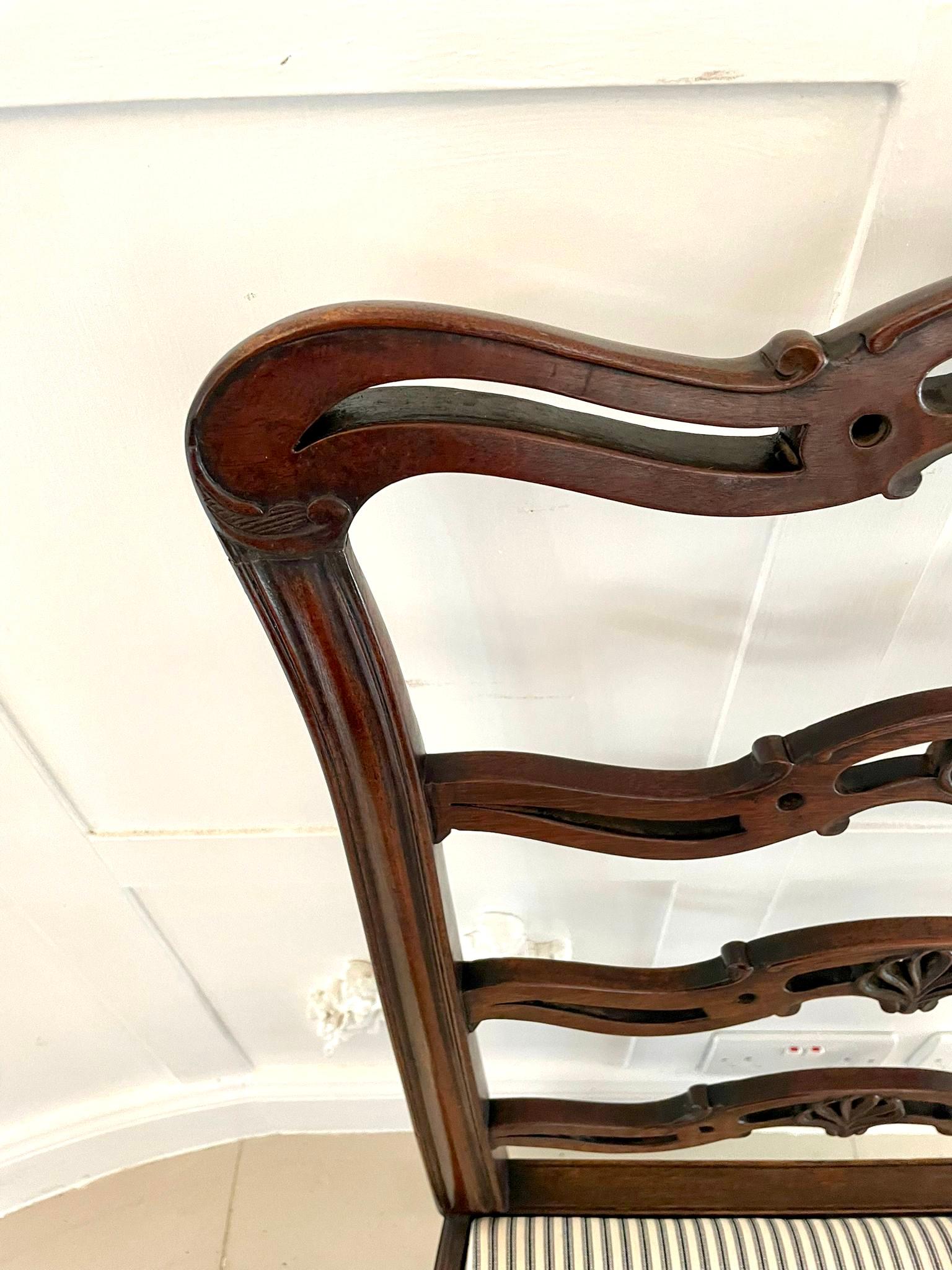 Set of 6 Antique Victorian Quality Mahogany Dining Chairs For Sale 6