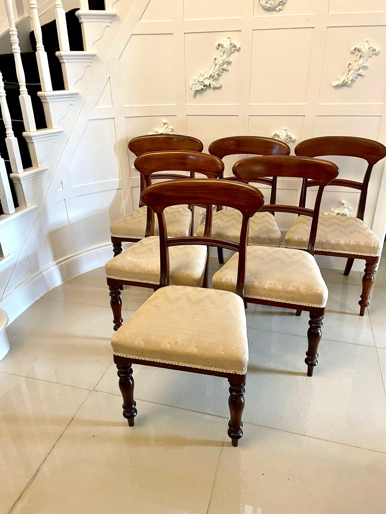 Set of 6 Antique Victorian Quality Mahogany Dining Chairs For Sale at