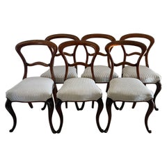Set of 6 Antique Victorian Quality Mahogany Dining Chairs