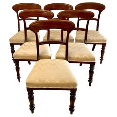 Set of 6 Antique Victorian Quality Mahogany Dining Chairs