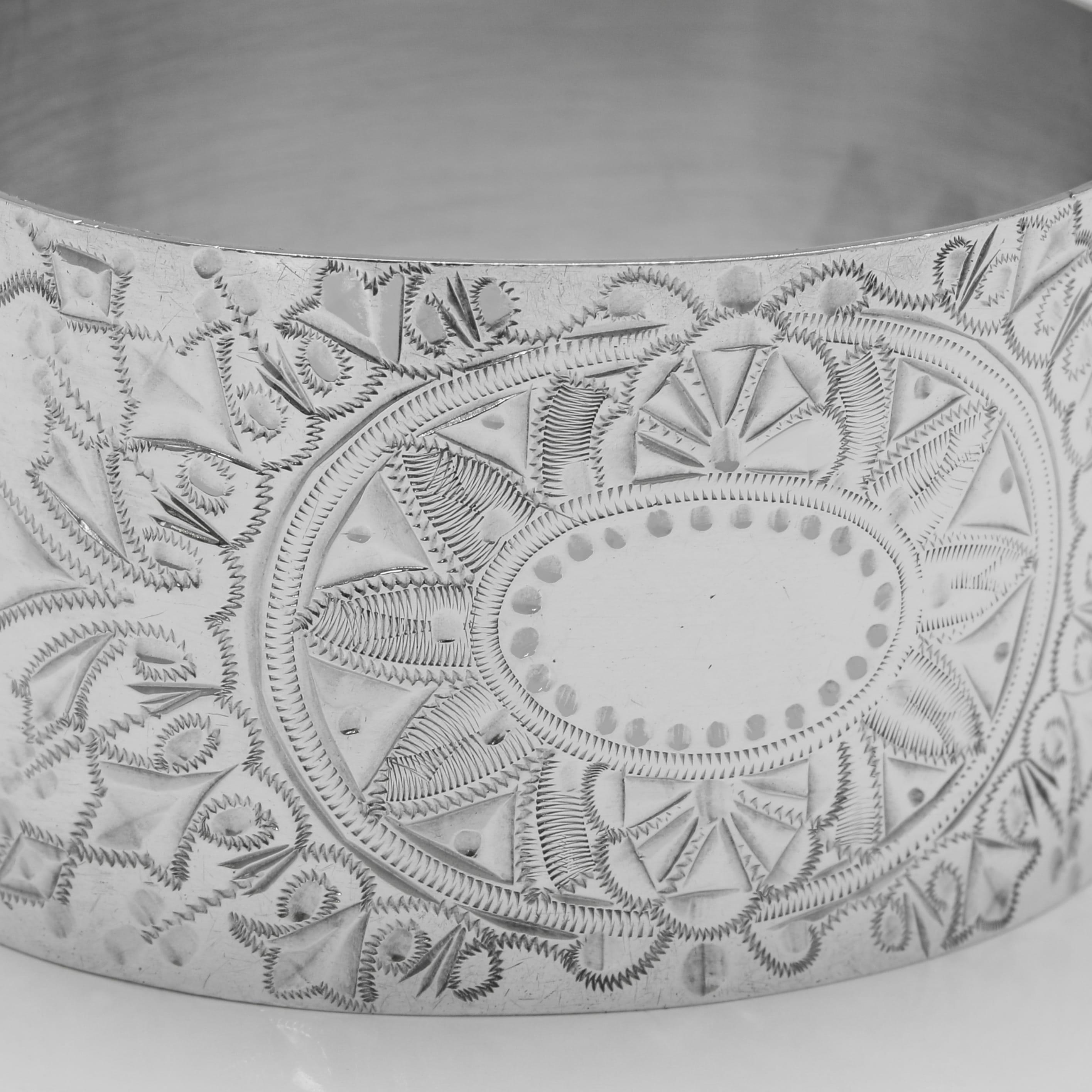 Inglese Set di 6 antichi portatovaglioli vittoriani in argento sterling realizzati a Londra nel 1896 in vendita