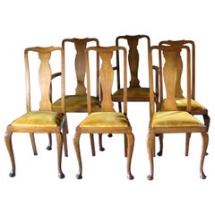 Set of 6 Antique Vintage Chairs, 1930s, England, Decorative Chairs, Dining