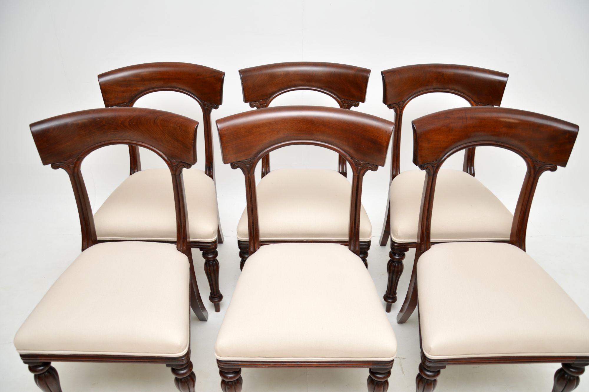 English Set of 6 Antique William IV Dining Chairs