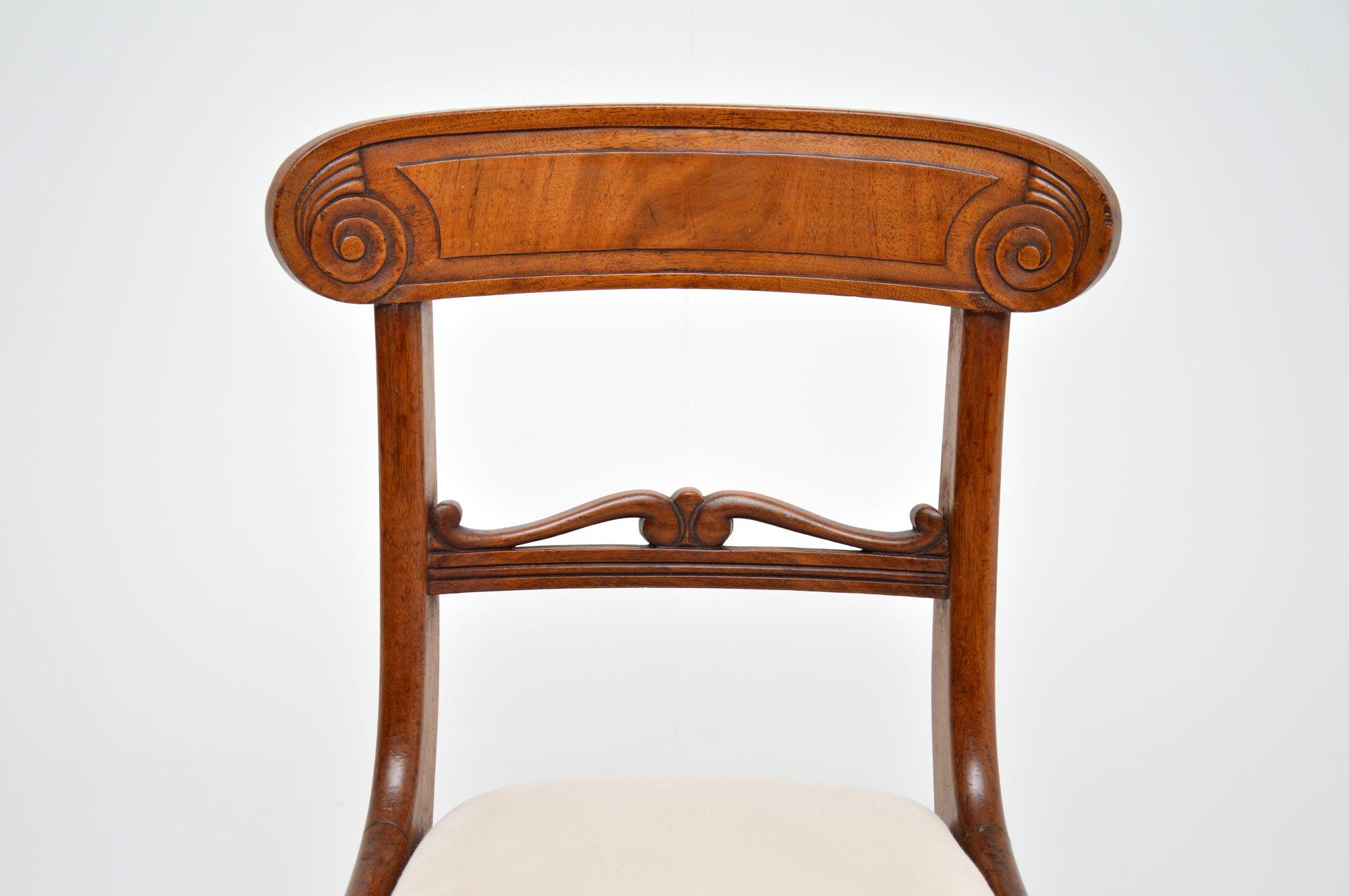 Fabric Set of 6 Antique William IV Dining Chairs