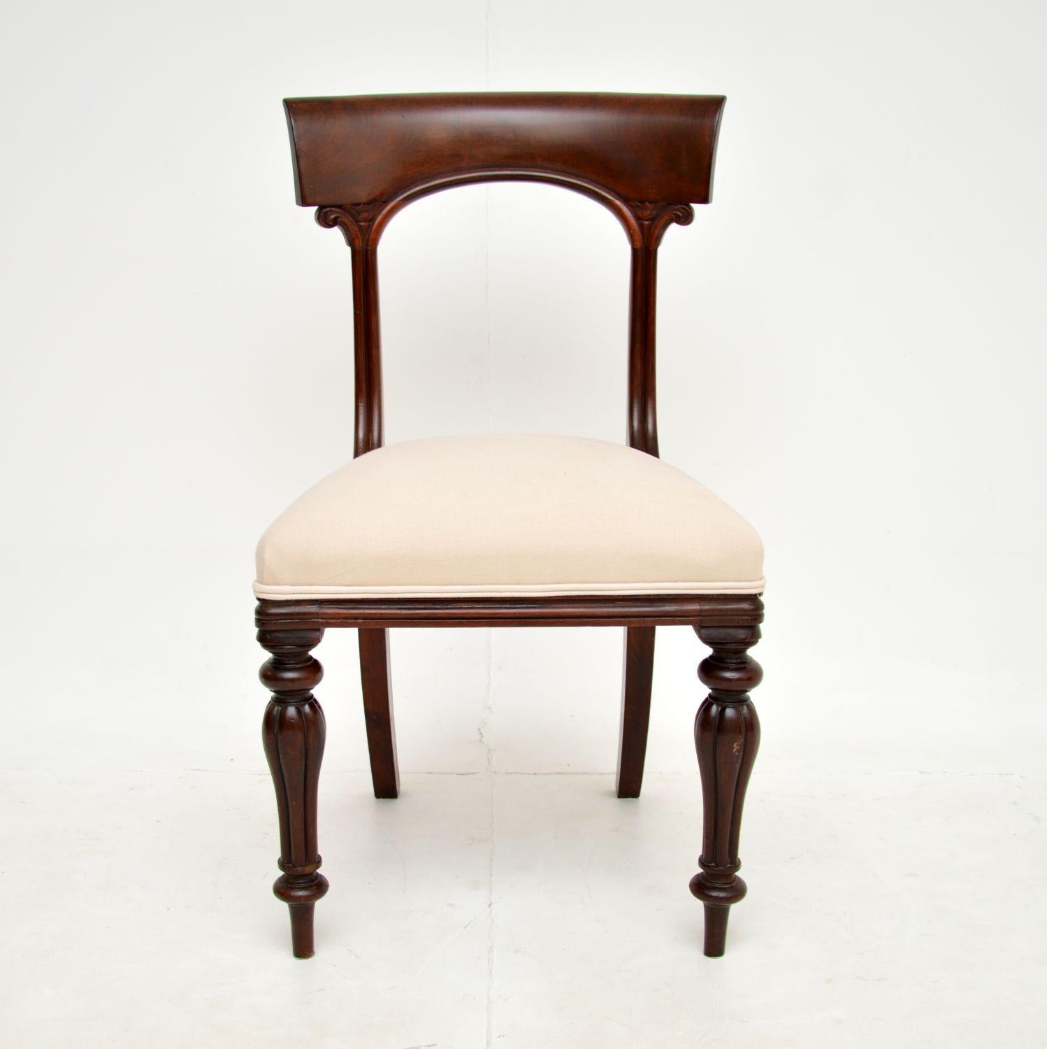 Fabric Set of 6 Antique William IV Dining Chairs