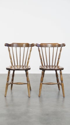 Set of 6 Antique Wooden Spindle Chairs