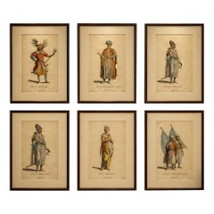 Set of 6 Arabian Costume Engravings, Hand-Colored, Thomas Jefferys, 1749