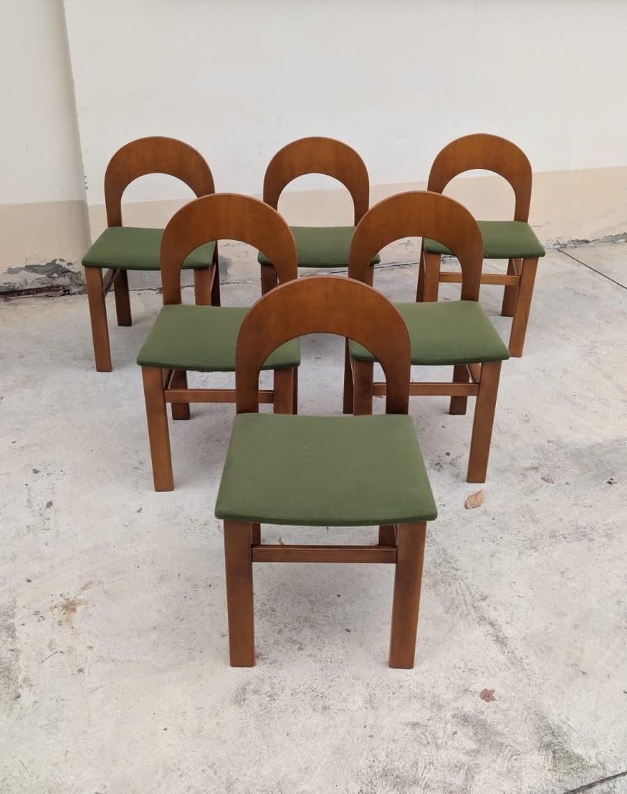 Mid-Century Modern Ensemble de 6 chaises Arcadia par Caraceni pour Tagliabue, années 70 en vente