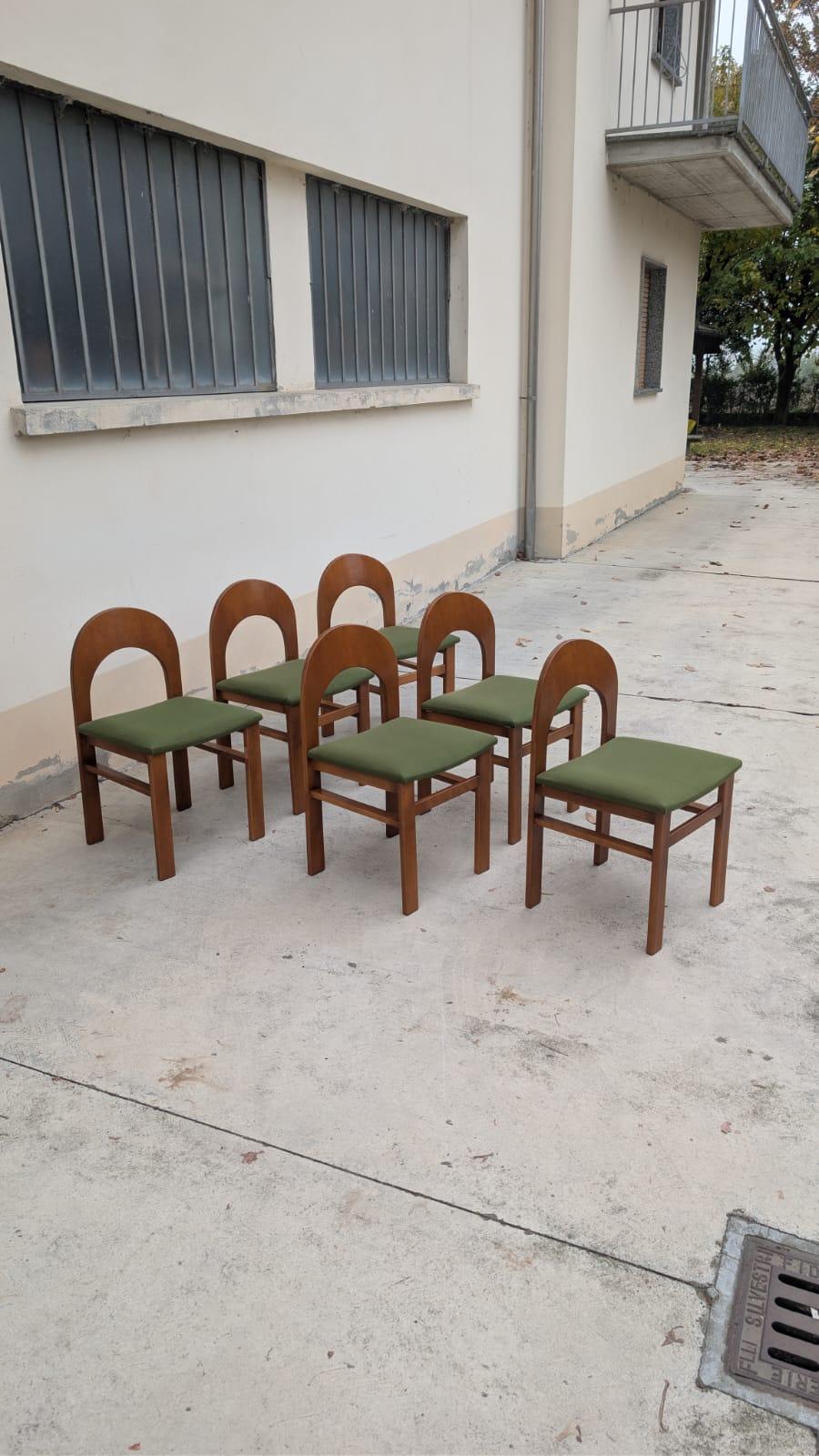 italien Ensemble de 6 chaises Arcadia par Caraceni pour Tagliabue, années 70 en vente
