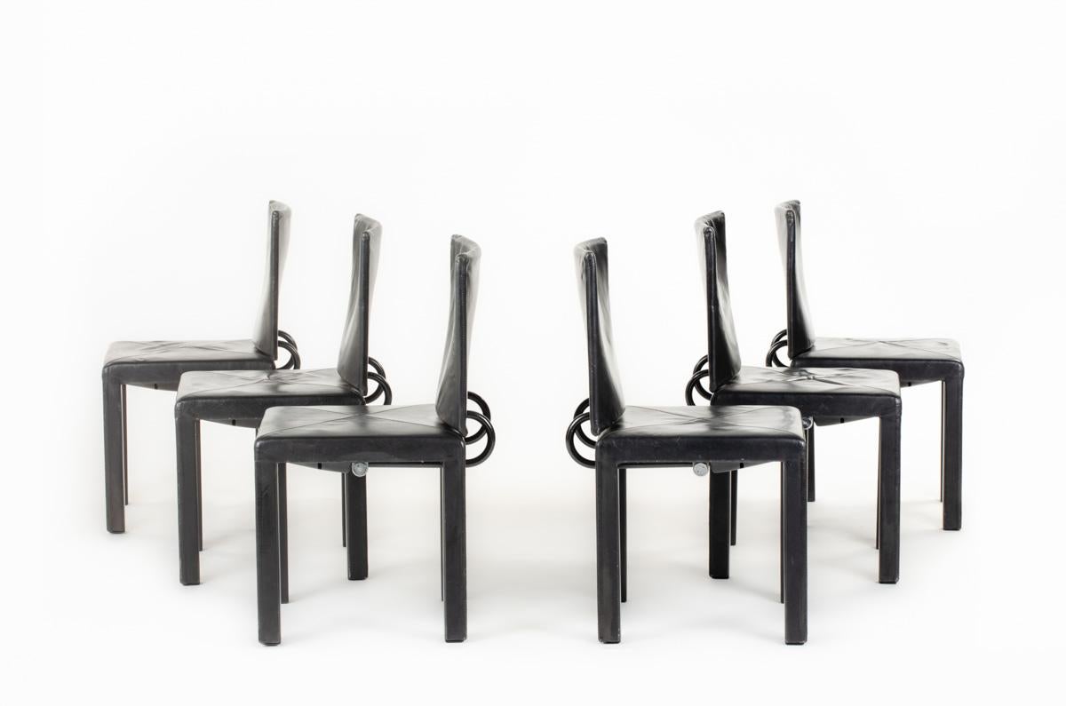 italien Ensemble de 6 chaises Arcadia de Paolo Piva pour B&B Italia, 1980 en vente