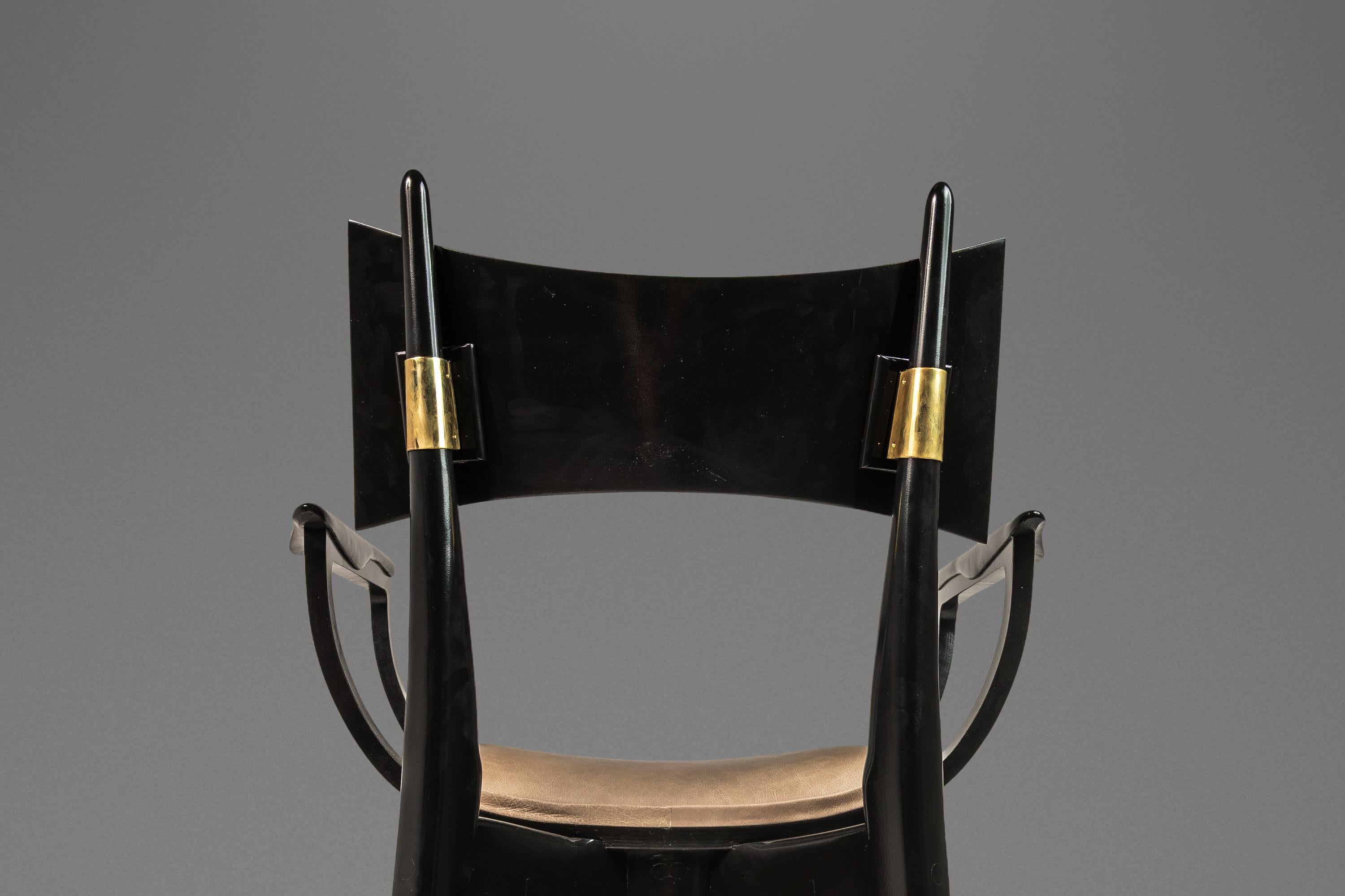 Satz von 6 architektonischen „Horn“-Stühlen von Harold Schwartz für Romweber, USA, 1960er Jahre im Angebot 4