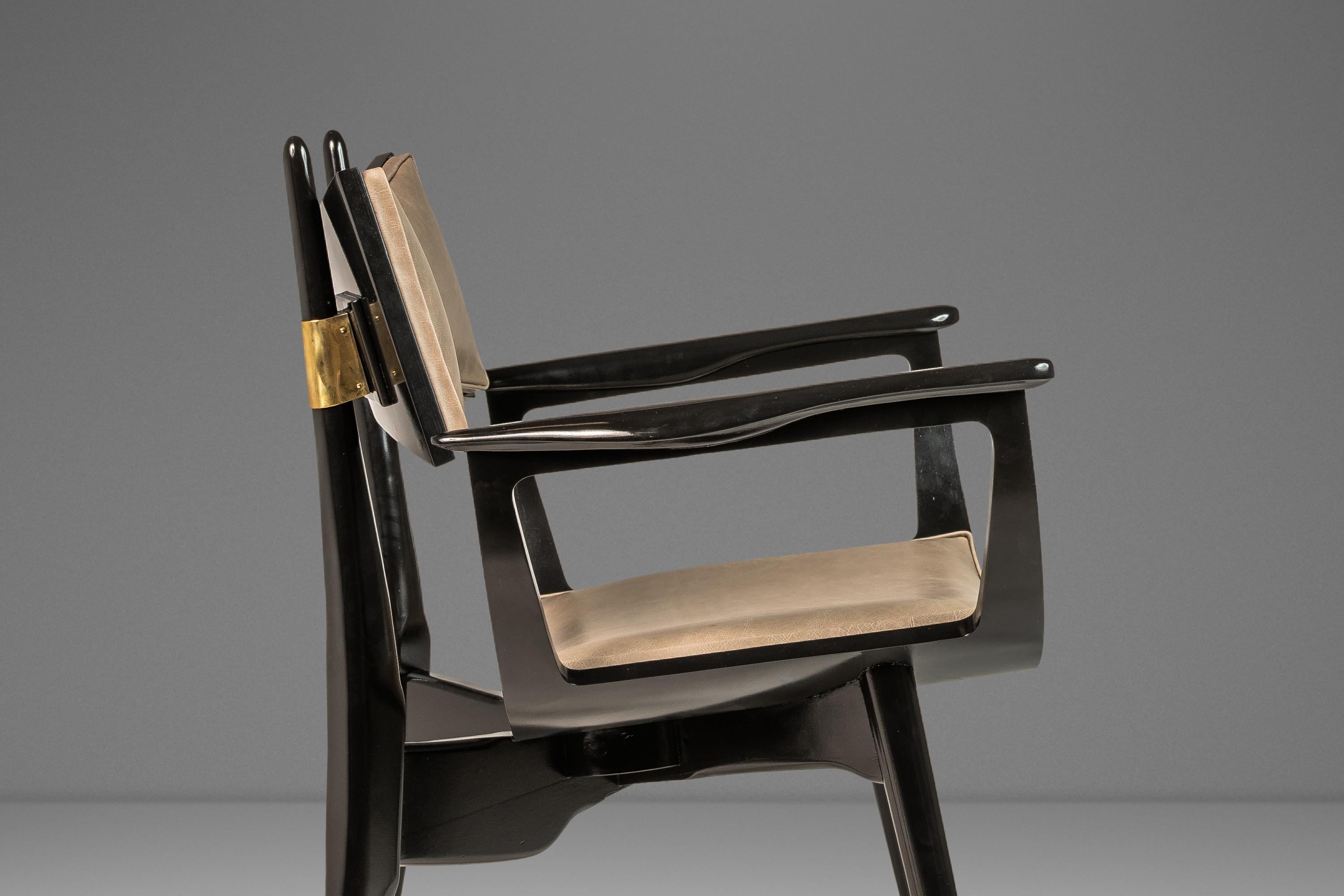 Satz von 6 architektonischen „Horn“-Stühlen von Harold Schwartz für Romweber, USA, 1960er Jahre im Angebot 5