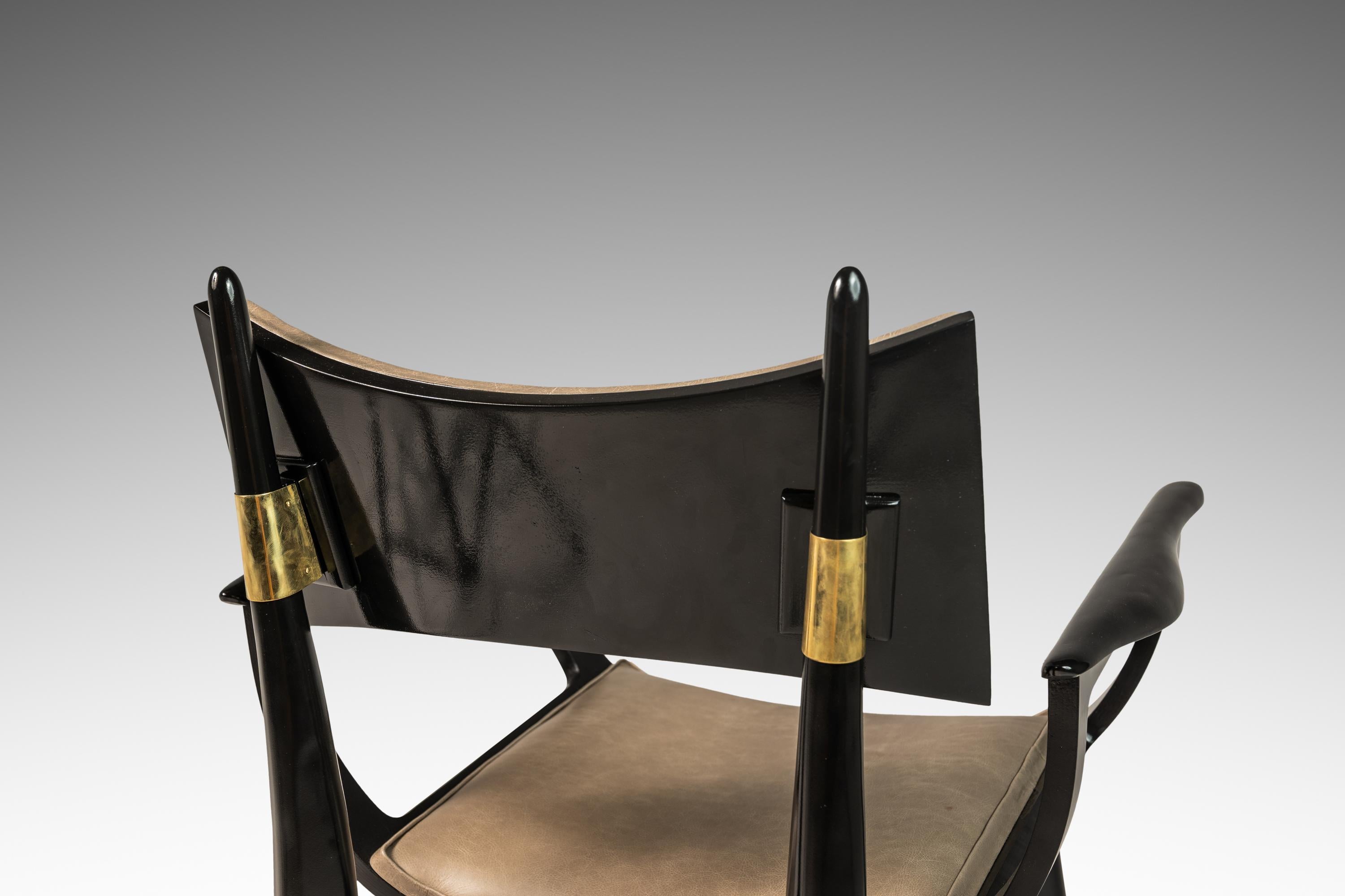 Satz von 6 architektonischen „Horn“-Stühlen von Harold Schwartz für Romweber, USA, 1960er Jahre im Angebot 10