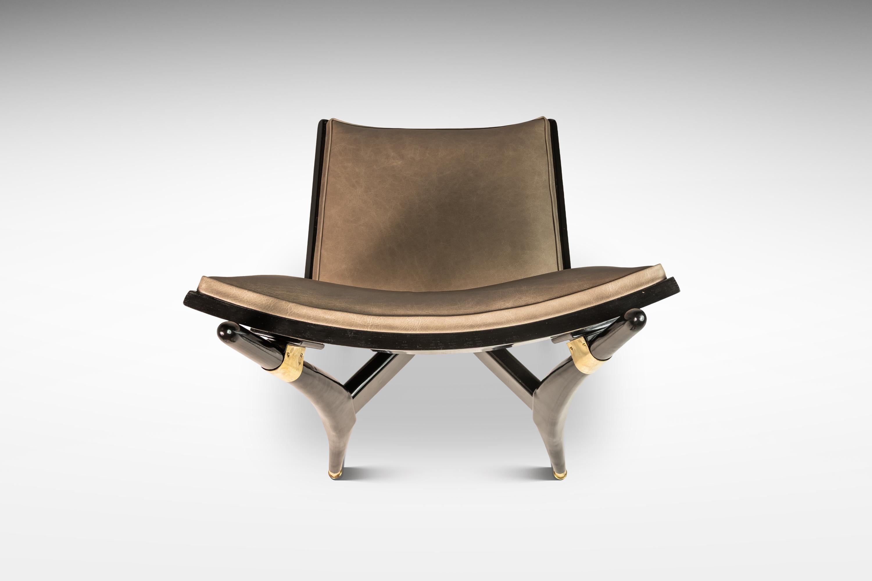 Satz von 6 architektonischen „Horn“-Stühlen von Harold Schwartz für Romweber, USA, 1960er Jahre (Walnuss) im Angebot