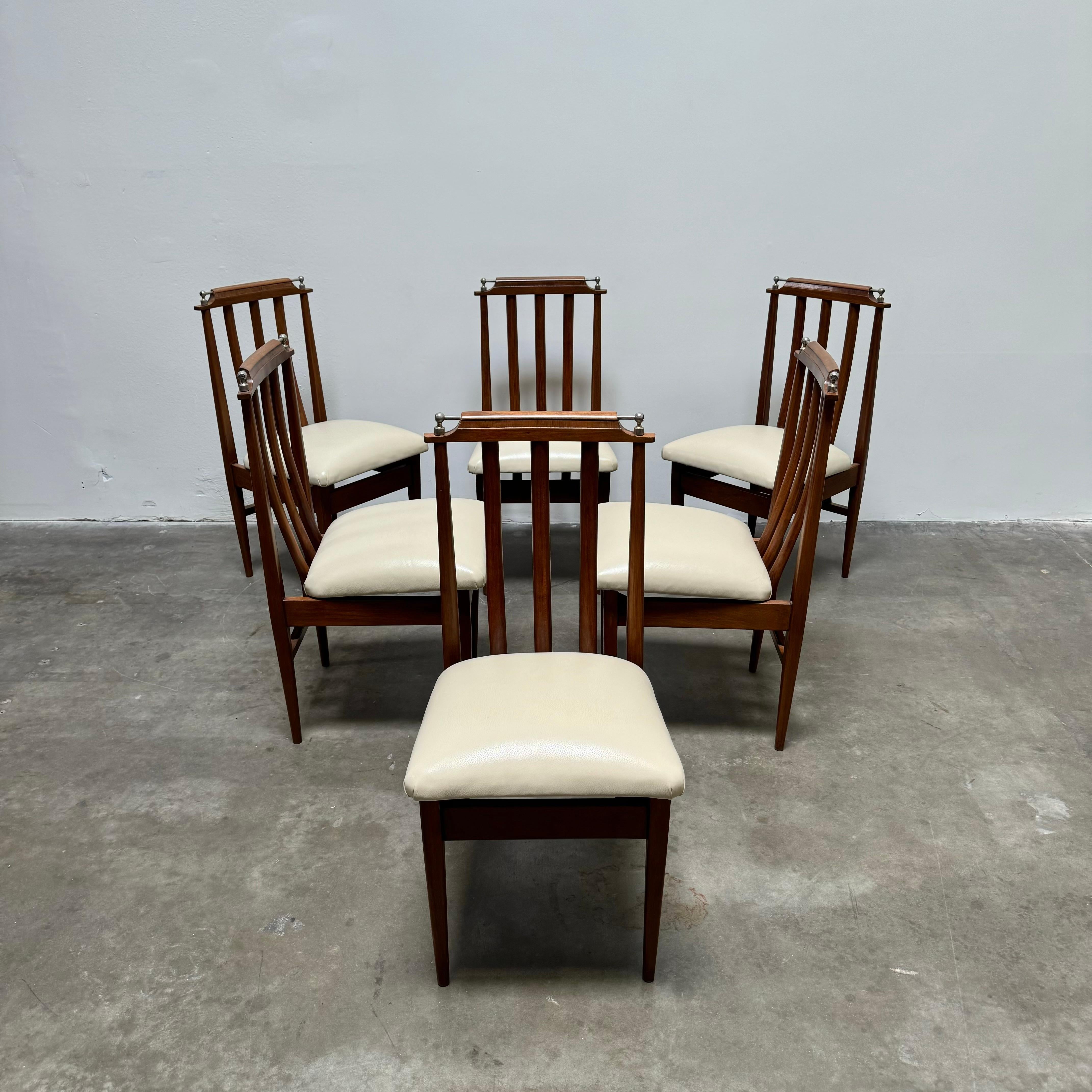 Argentine Set of 6 Argentinian Peteribí Wood Dining Chairs, Argentina 1960s