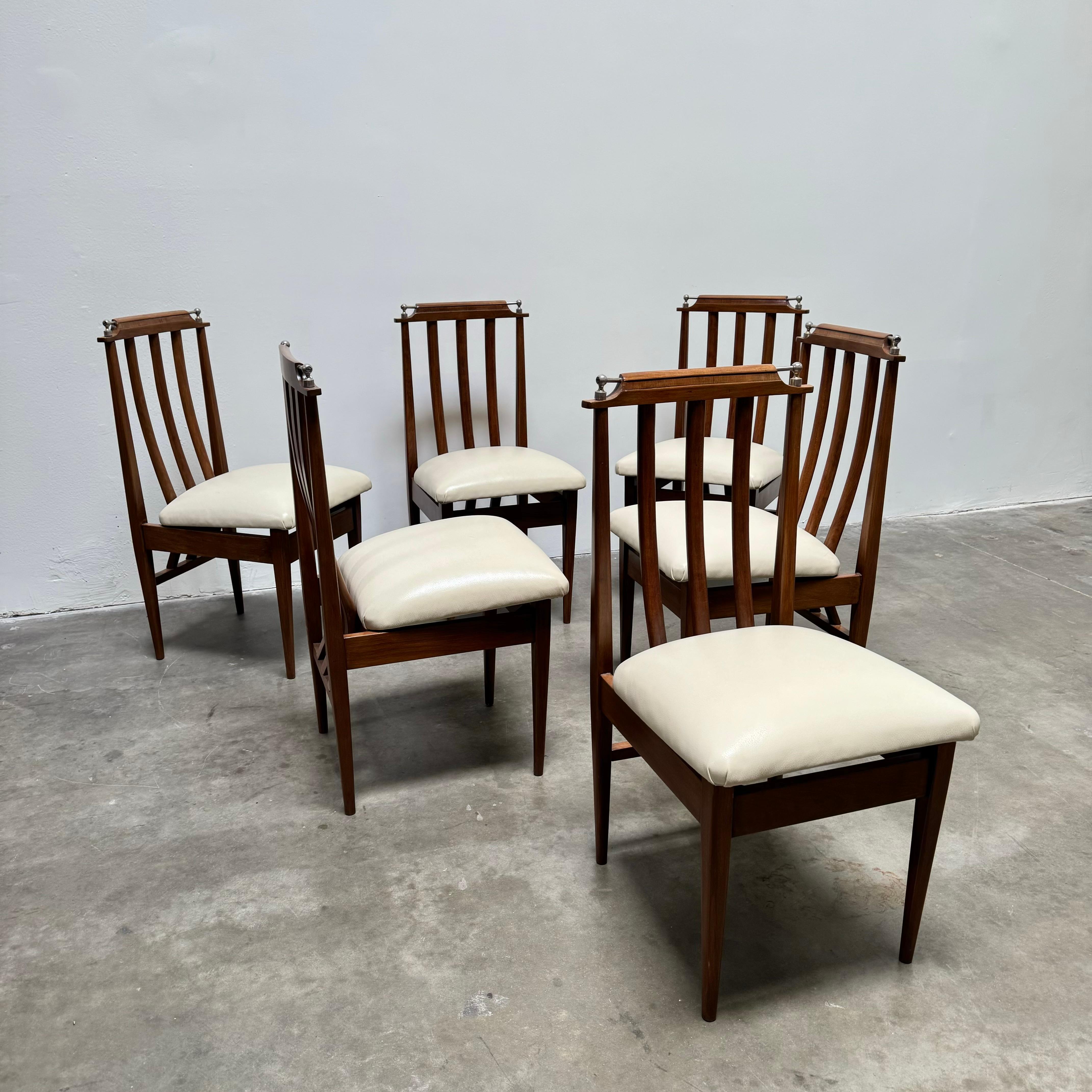 Mid-20th Century Set of 6 Argentinian Peteribí Wood Dining Chairs, Argentina 1960s