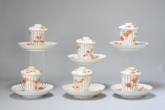 Set of 6 Arita Edo Period Japanese Porcelain Chocolate Cup / Tea Bowl Japan