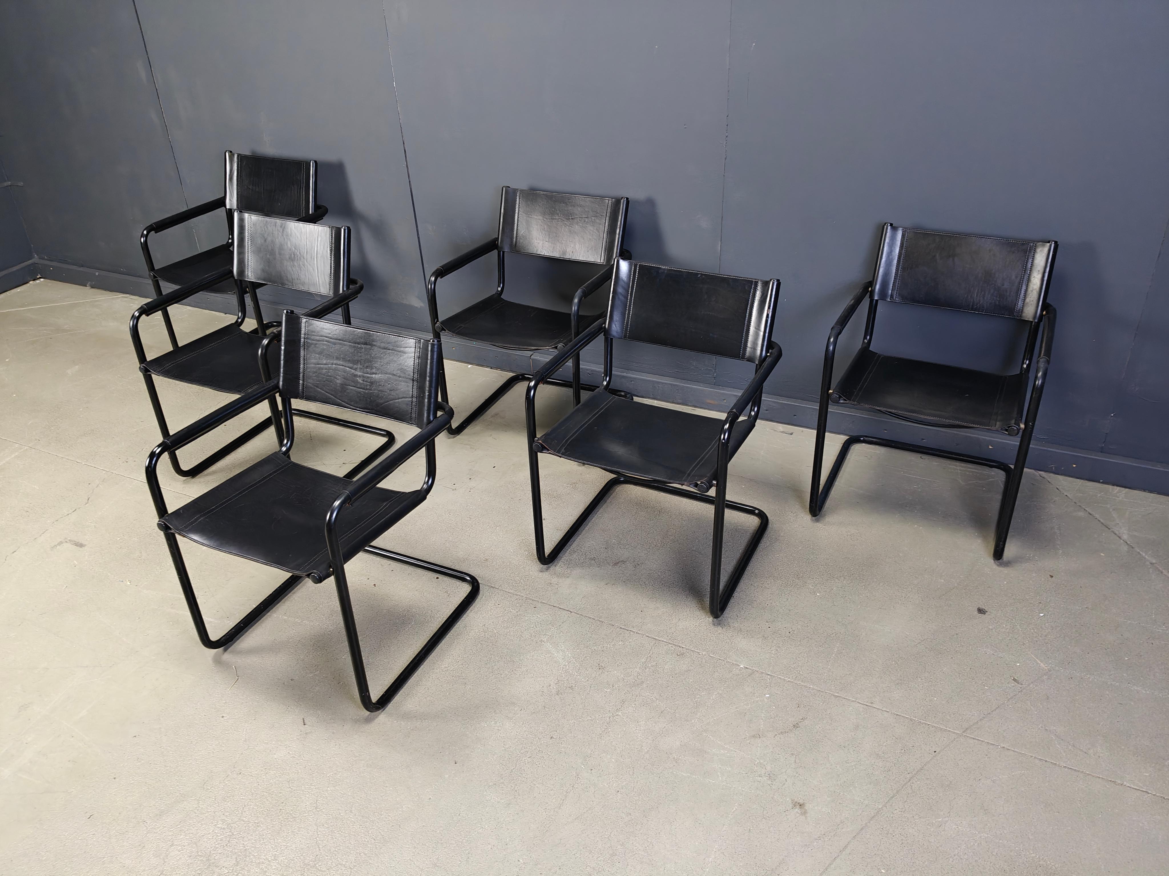 Conjunto de 6 sillones de Linea Veam - Años 80 en venta 3