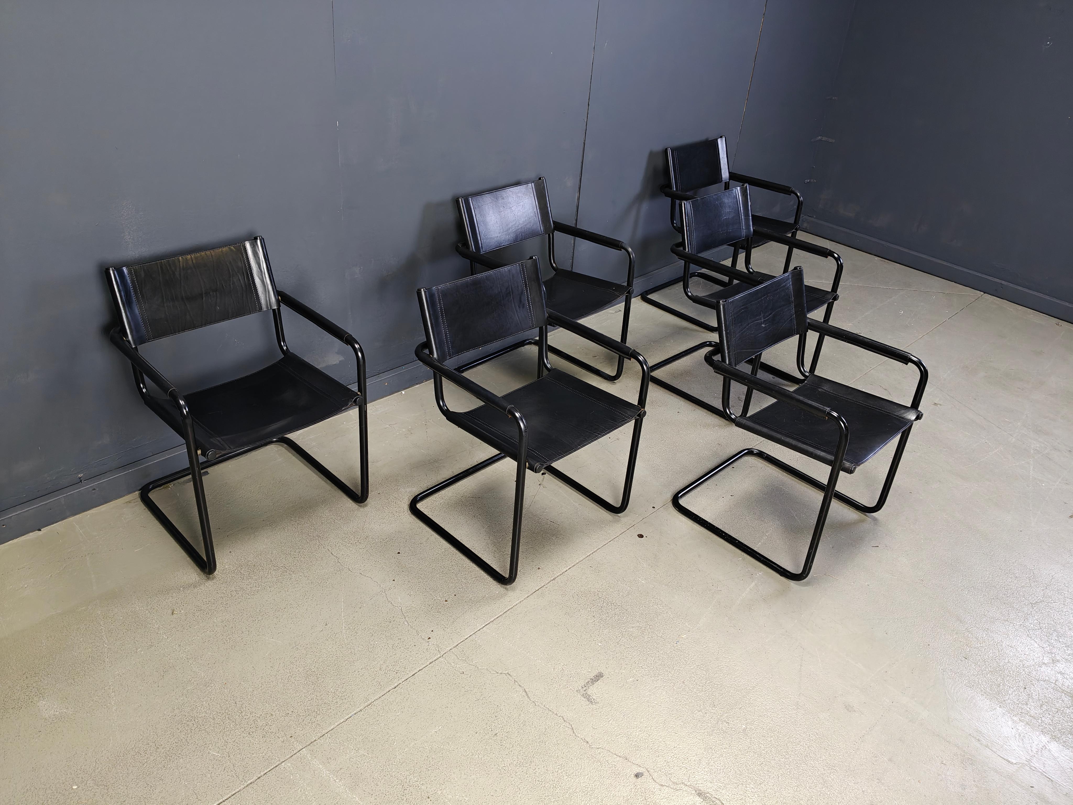 Conjunto de 6 sillones de Linea Veam - Años 80 en venta 4