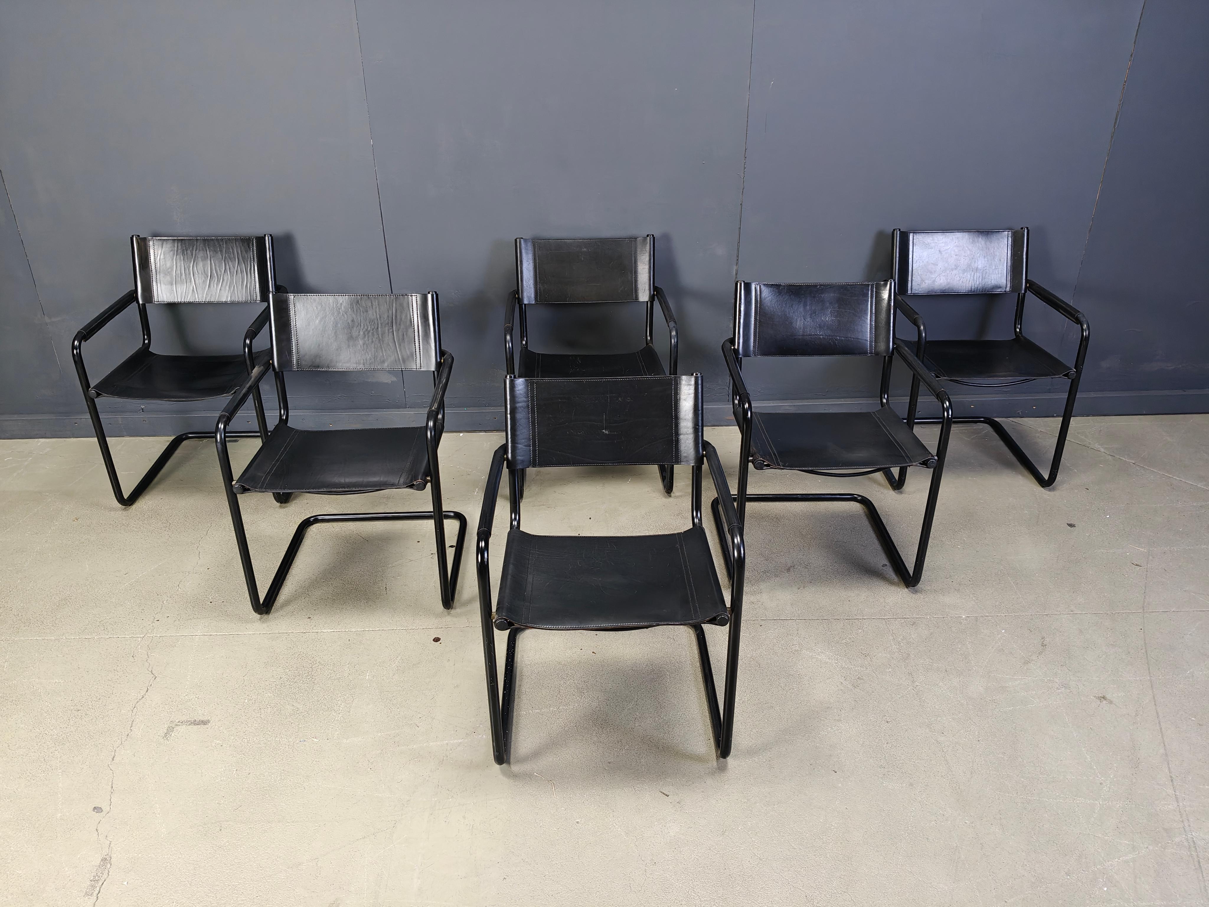 Conjunto de 6 sillones de Linea Veam - Años 80 en venta 8