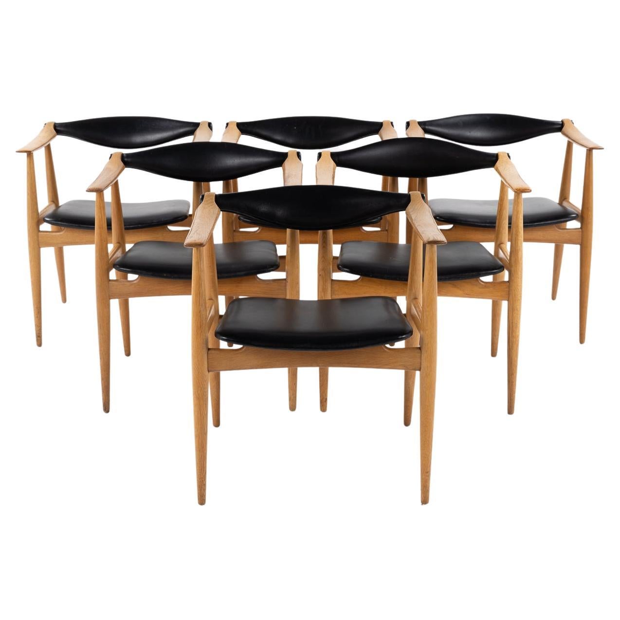Set of 6 armchairs CH 34 by Hans J. Wegner For Sale