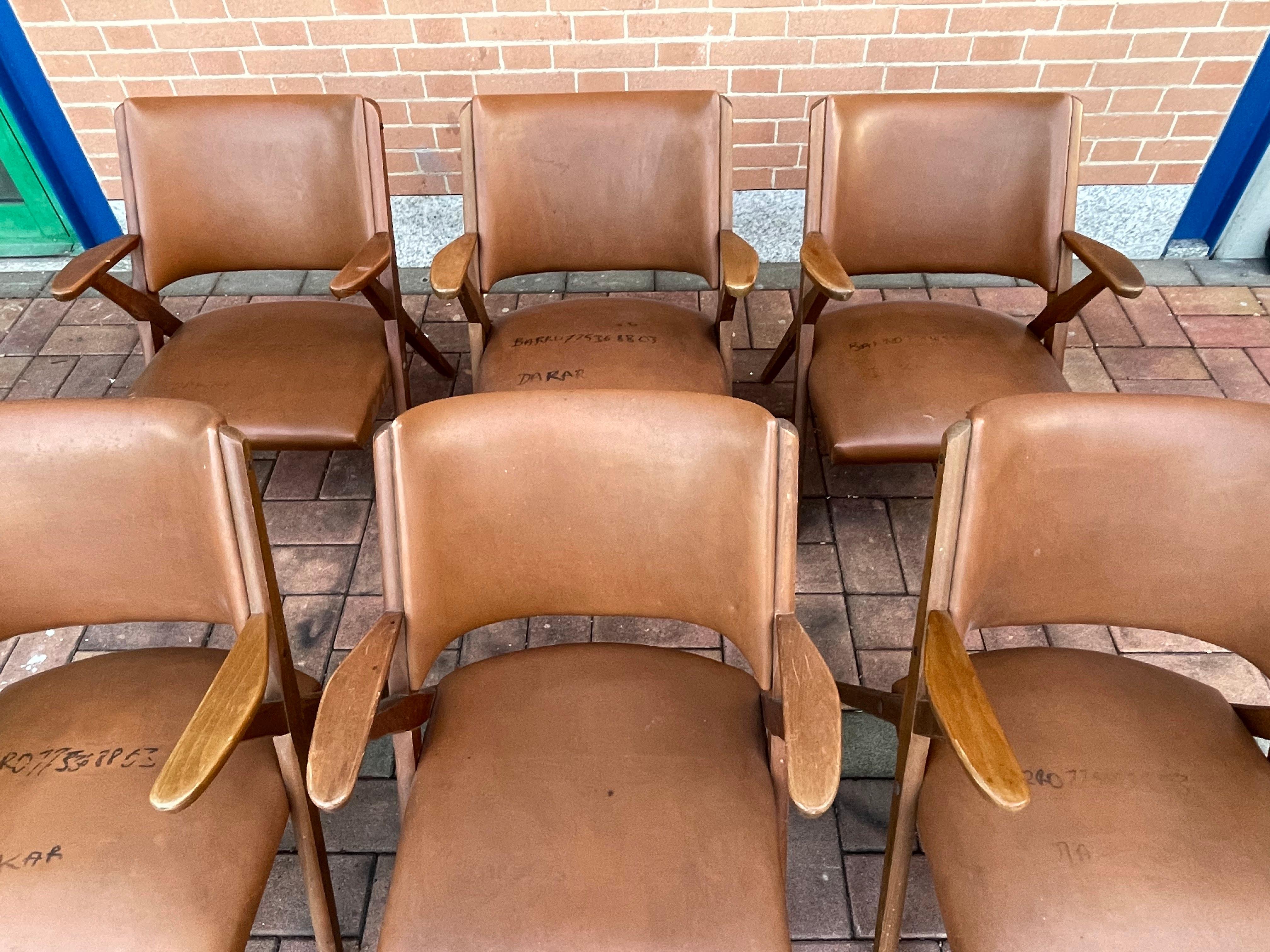 Set of 6 Armchairs from Vera, Italy, 1960s In Fair Condition In SAN PIETRO MOSEZZO, NO