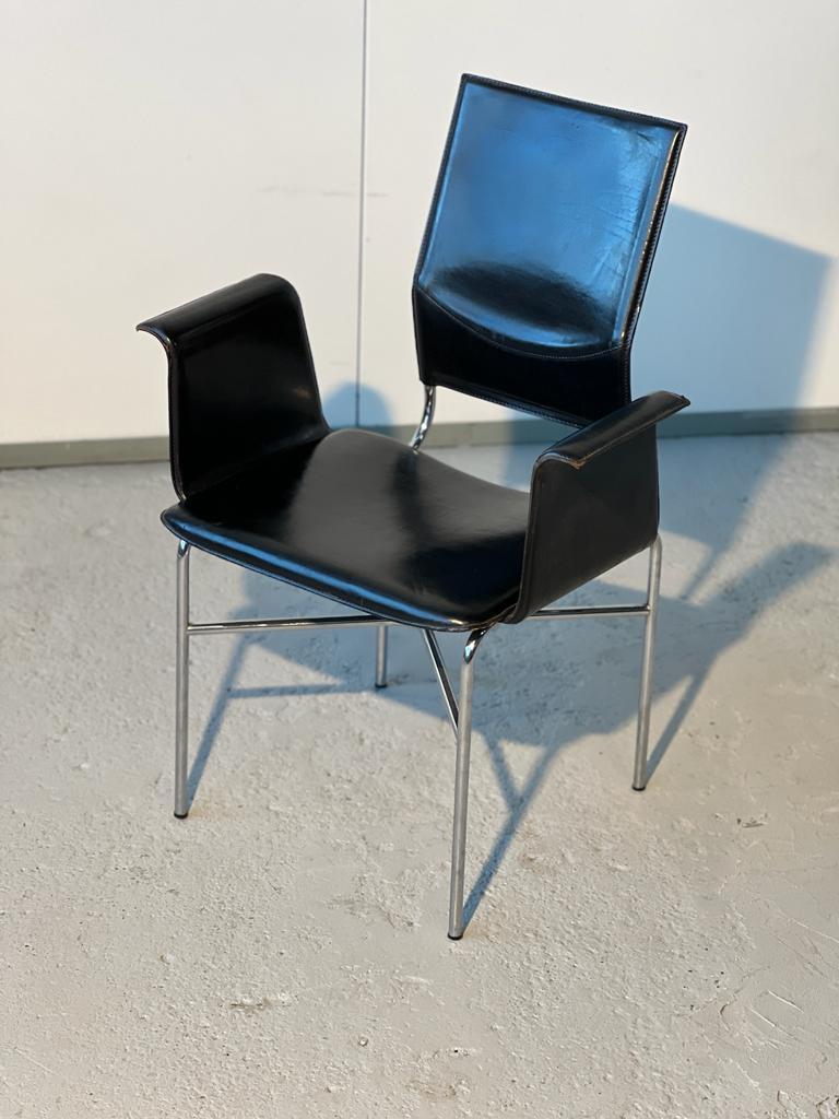 Modern Set of 6 Armchairs Ross Little for Matteo Grassi, 1980 For Sale
