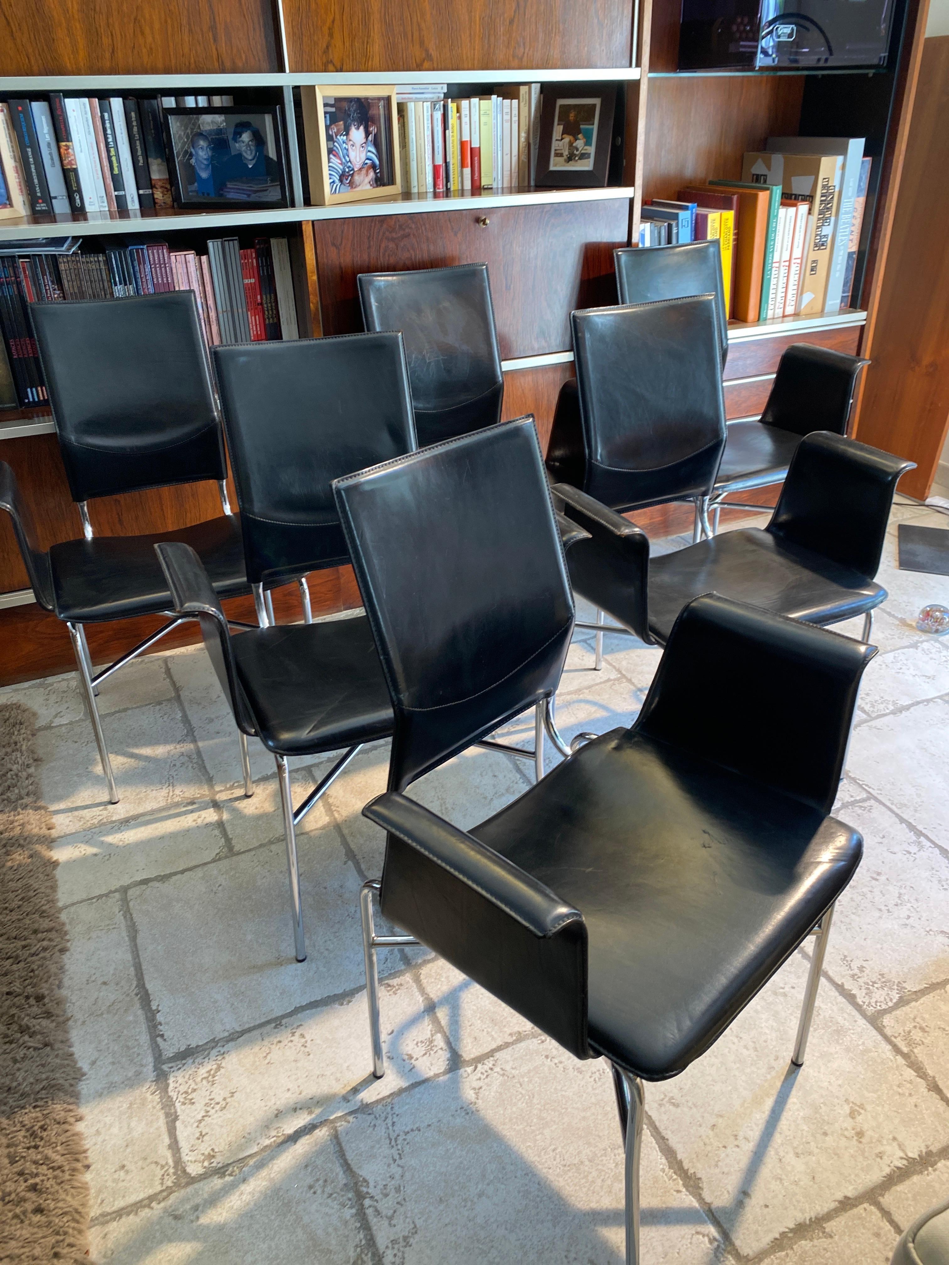 Late 20th Century Set of 6 Armchairs Ross Little for Matteo Grassi, 1980