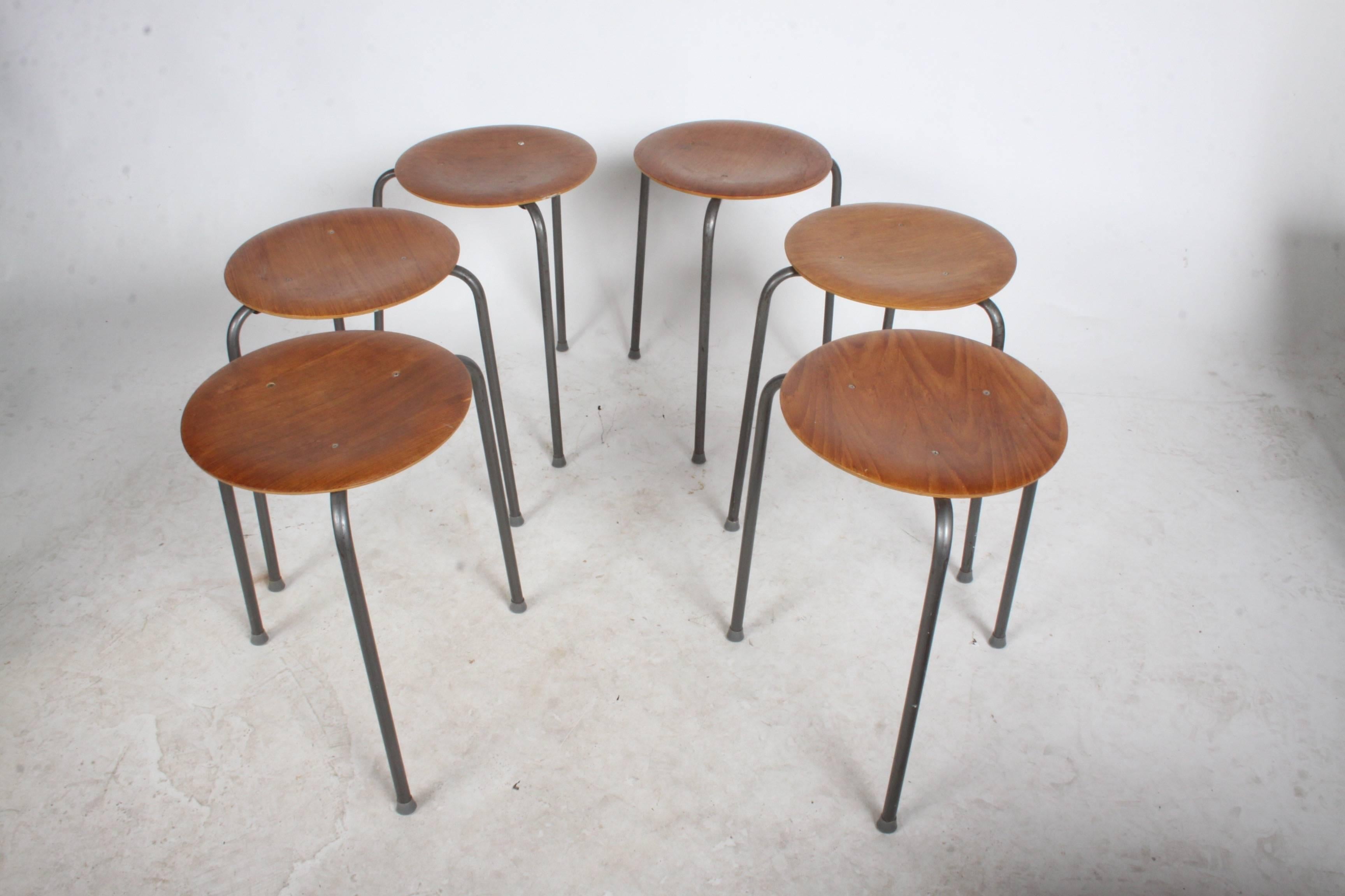 Set of Six Arne Jacobsen Dot Stacking Stools or Tables In Good Condition In St. Louis, MO