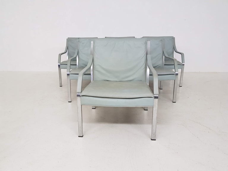 Mid-Century Modern Set of 6 Art Collection Leather Lounge Chairs by Rudolf Bernd Glatzel for Knoll