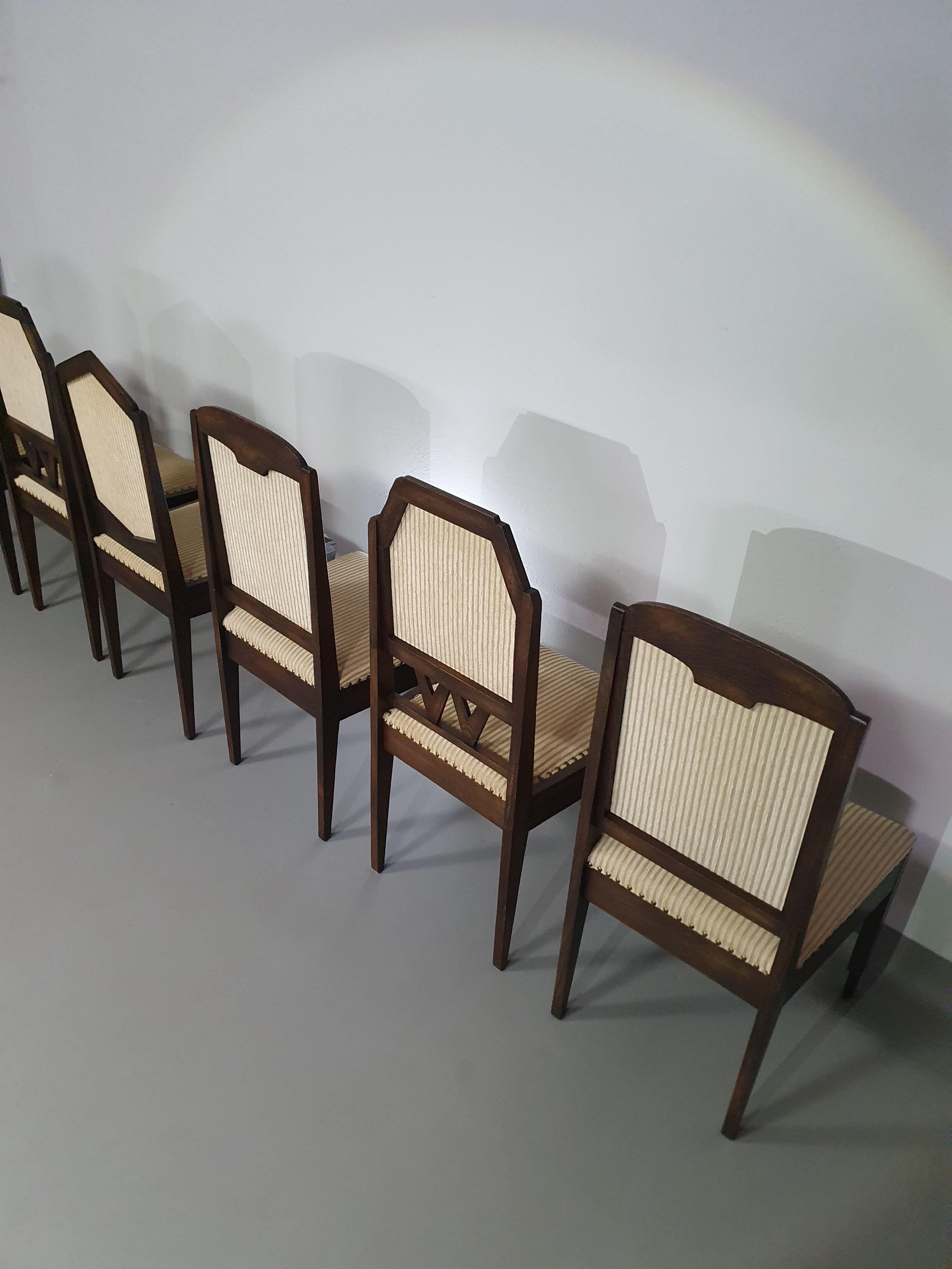 Set of 6 , Art Deco chairs 60's In Good Condition For Sale In WEERT, NL