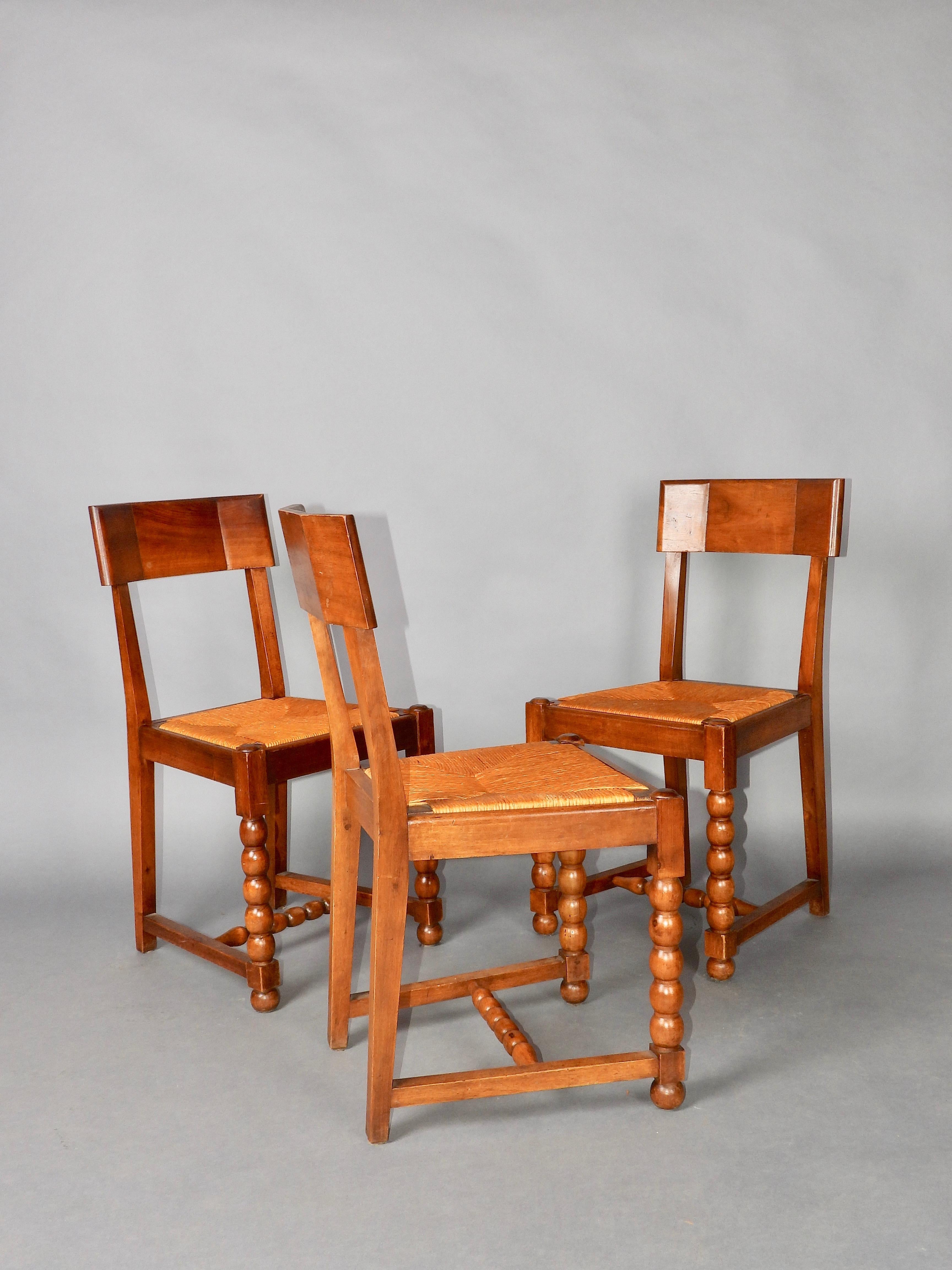 European Set of 6 Art Deco chairs  For Sale