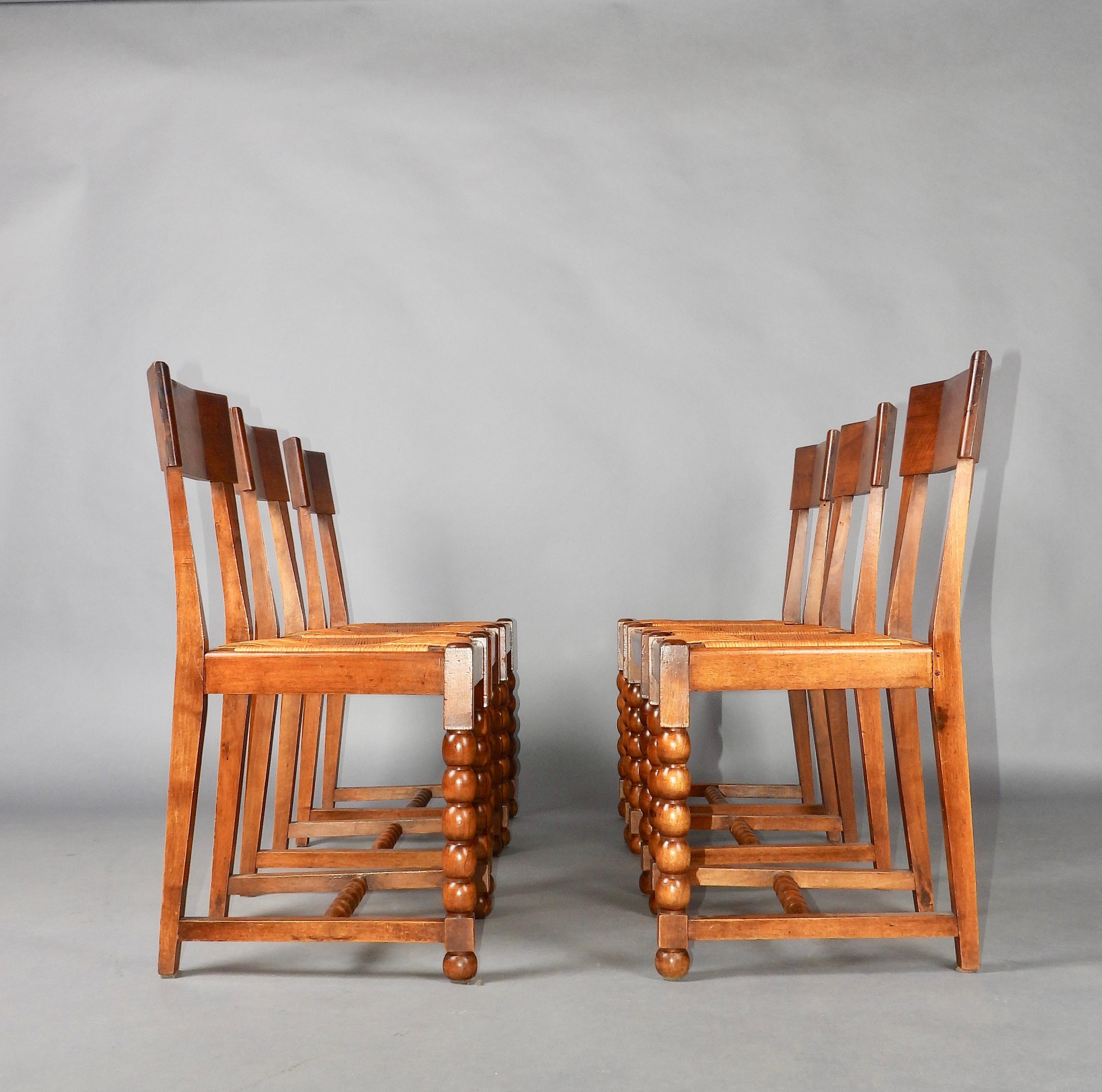 Set of 6 Art Deco chairs  In Good Condition For Sale In grand Lancy, CH