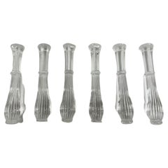 Set of 6 Art Deco Colorless Glass Cocktail Muddlers of Reeded Baluster Form