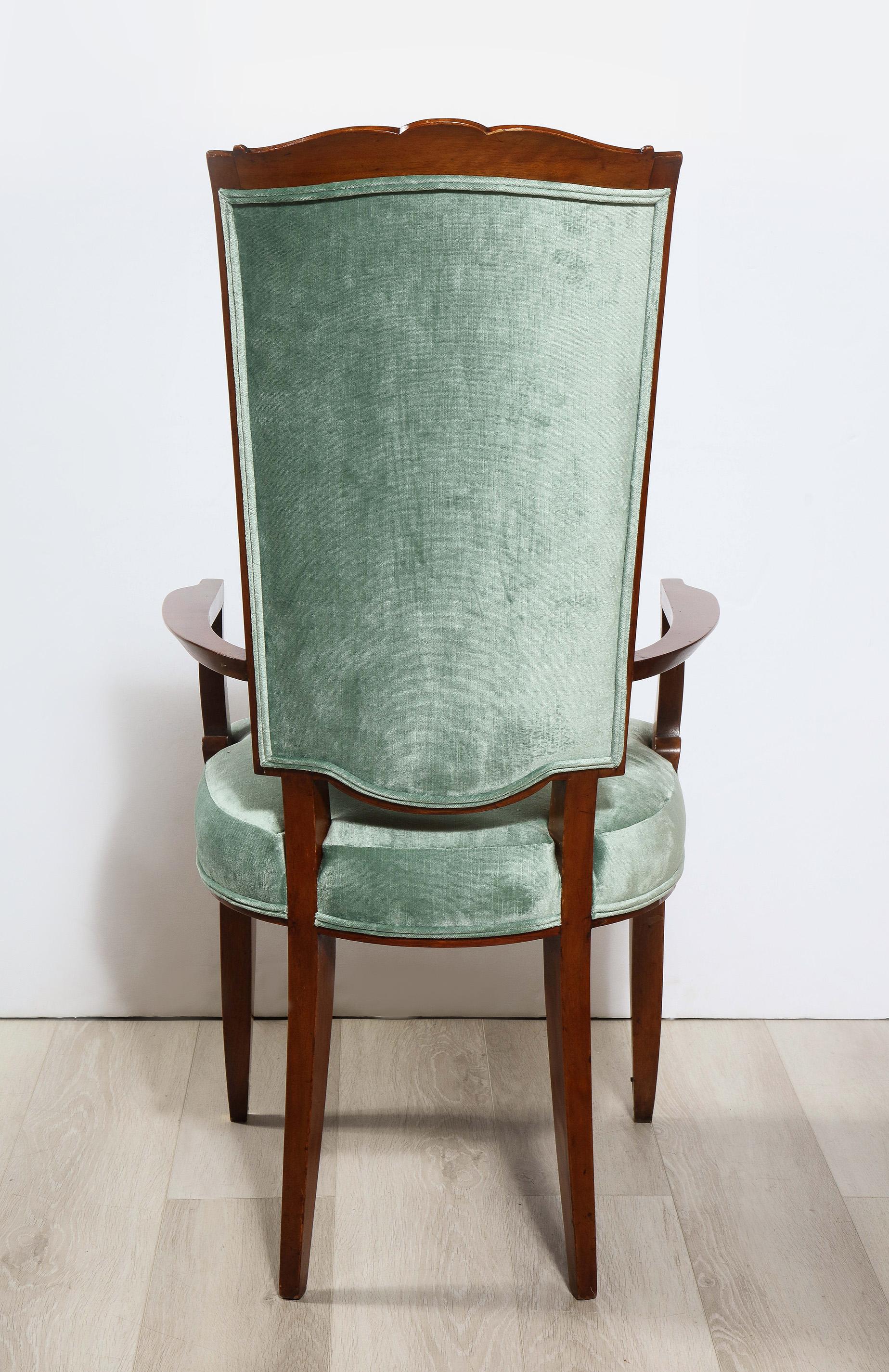 20th Century Set of 6 Art Deco Dining Chairs by Jules Leleu For Sale