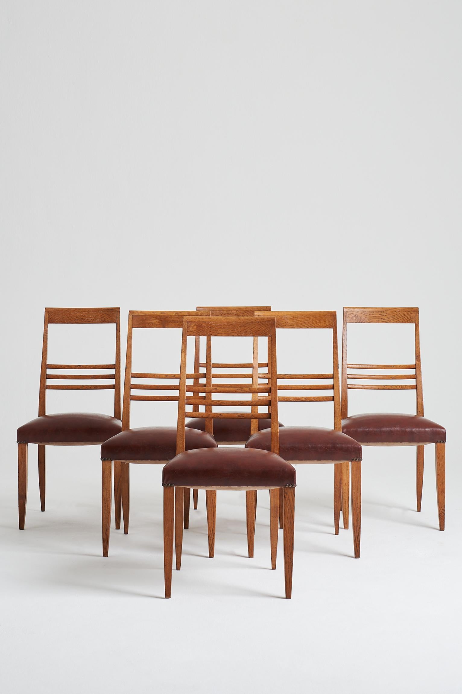 Set of 6 Art Deco Dining Chairs In Good Condition In London, GB