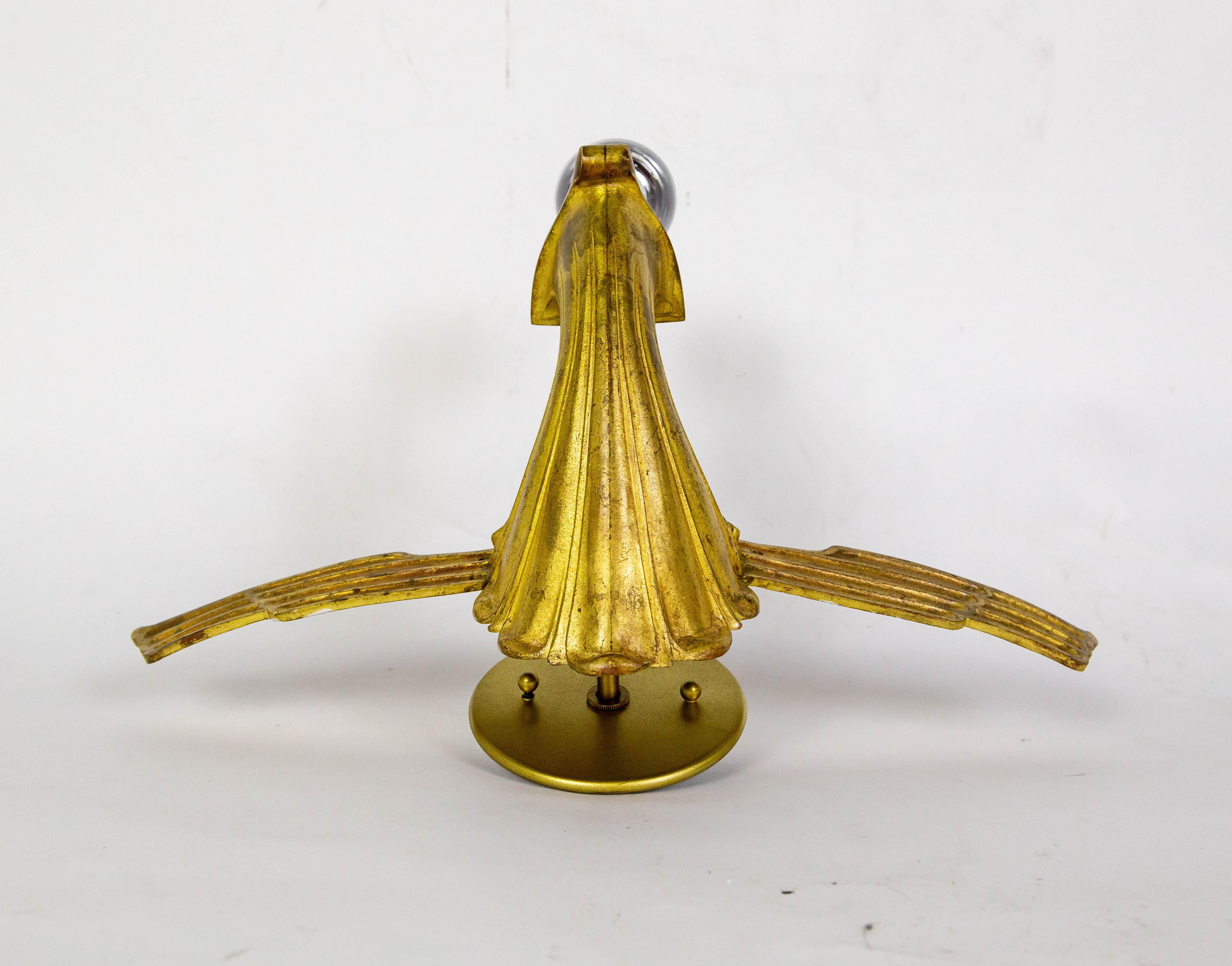 Set of 6 Art Deco Gilt Bronze Avian Theater Sconces For Sale 3