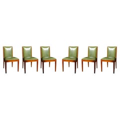 Set di 6 sedie verdi in stile Art Déco, 20° secolo