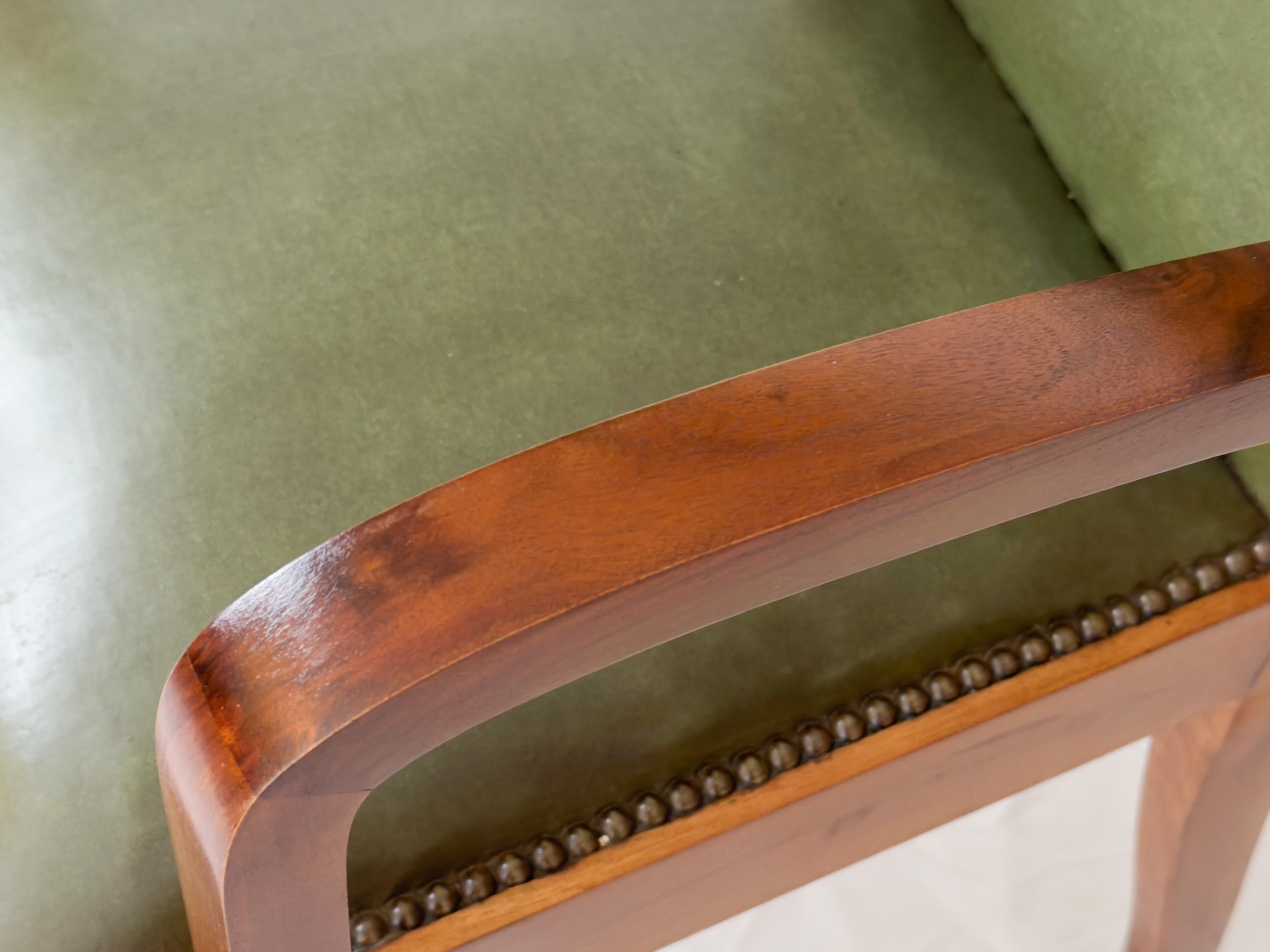Set of Six Art Deco Green Dining Chairs, 20th Century For Sale 13