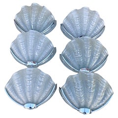 Set of 6 Art Deco Shell wall lights