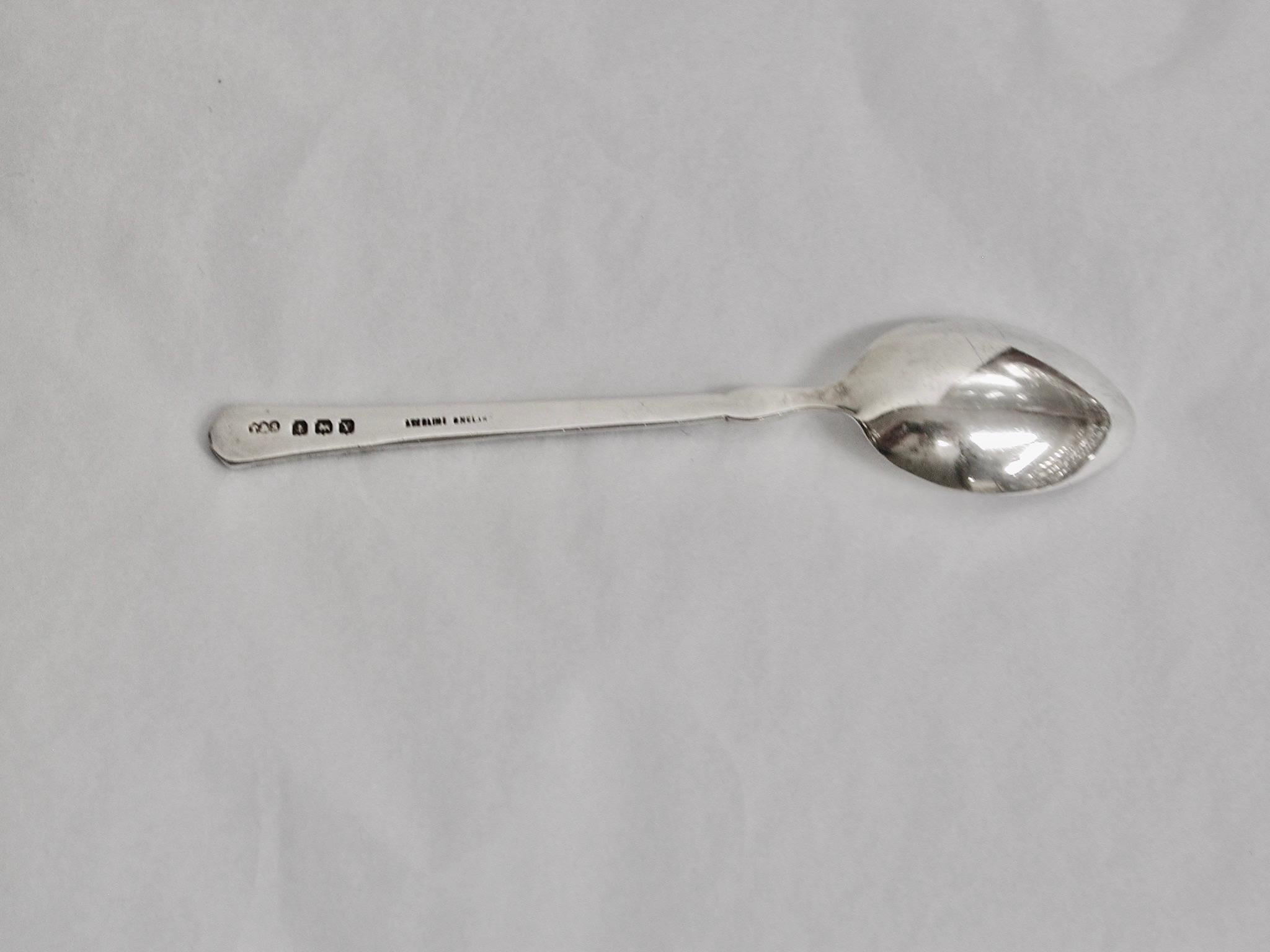 Set di 6 cucchiaini da caffè Art Deco in argento e smalto Turner & Simpson 1948 In condizioni buone in vendita a London, GB