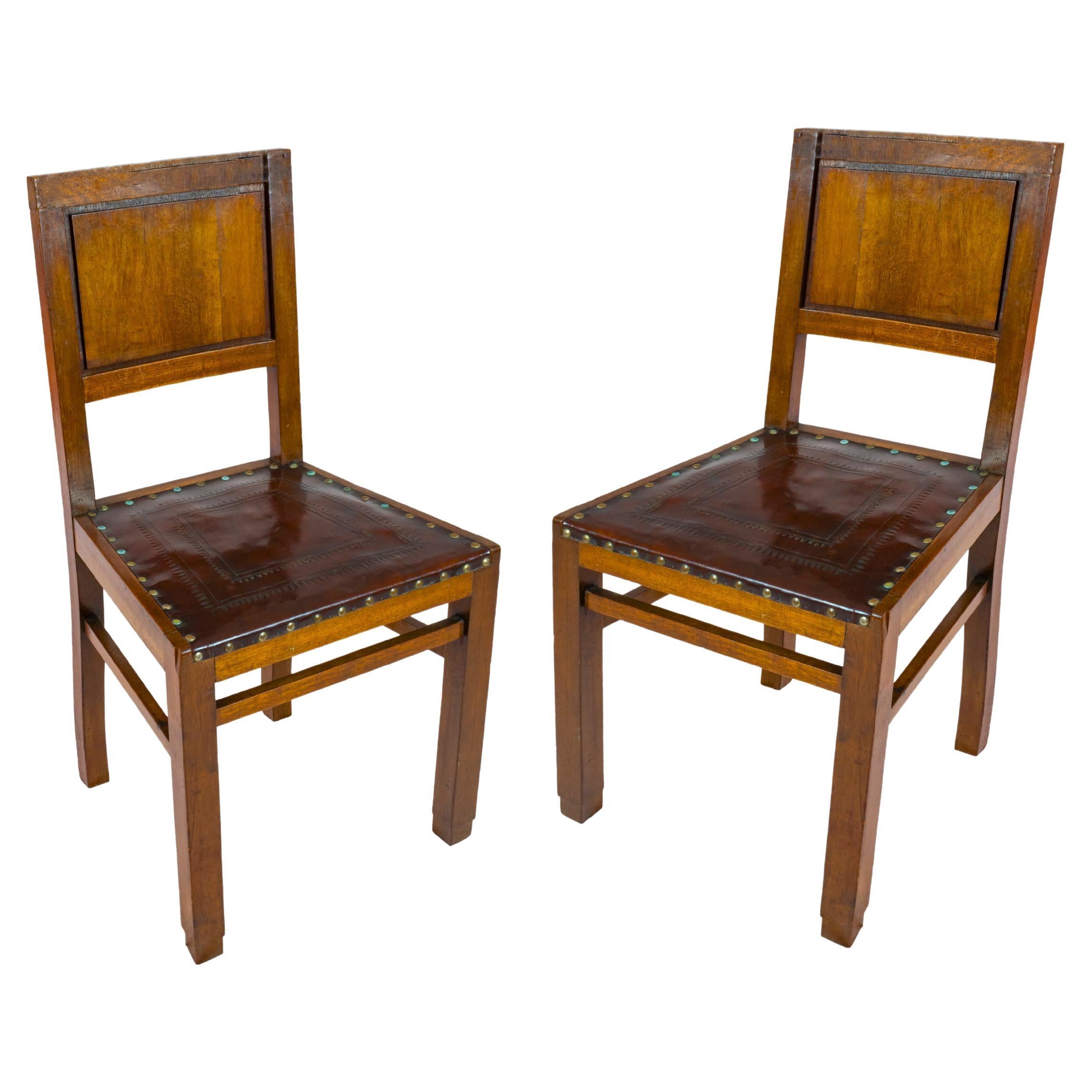 Set of 6 Art Deco Walnut Chairs, (1930-1949)