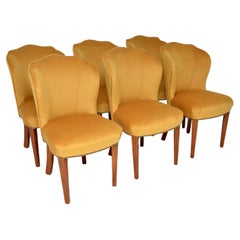 Set of 6 Art Deco Walnut Dining Chairs