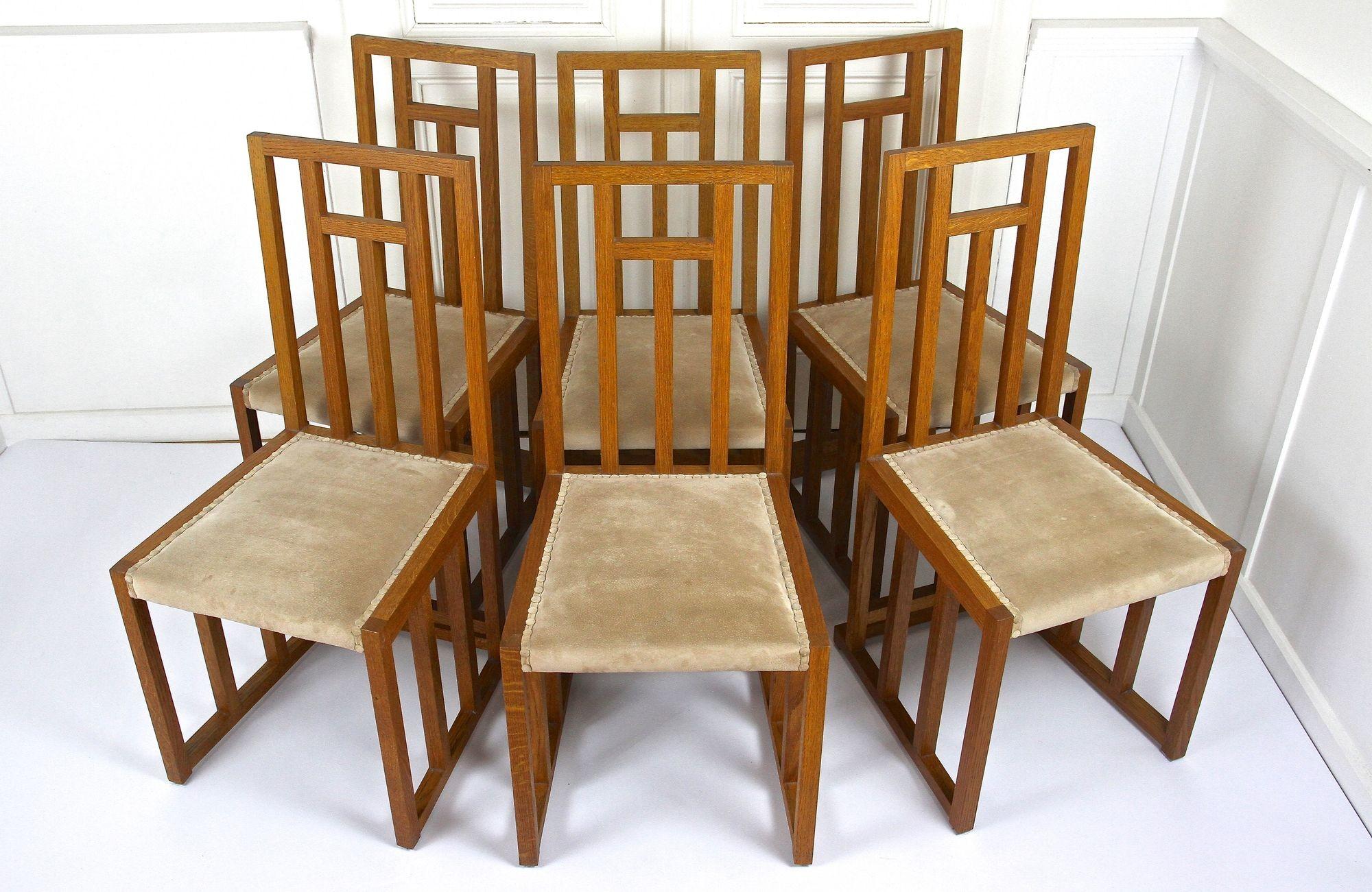 Set Of 6 Art Nouveau Dining Chairs by Josef Hoffmann, 20th Century, AT ca. 1901 For Sale 7